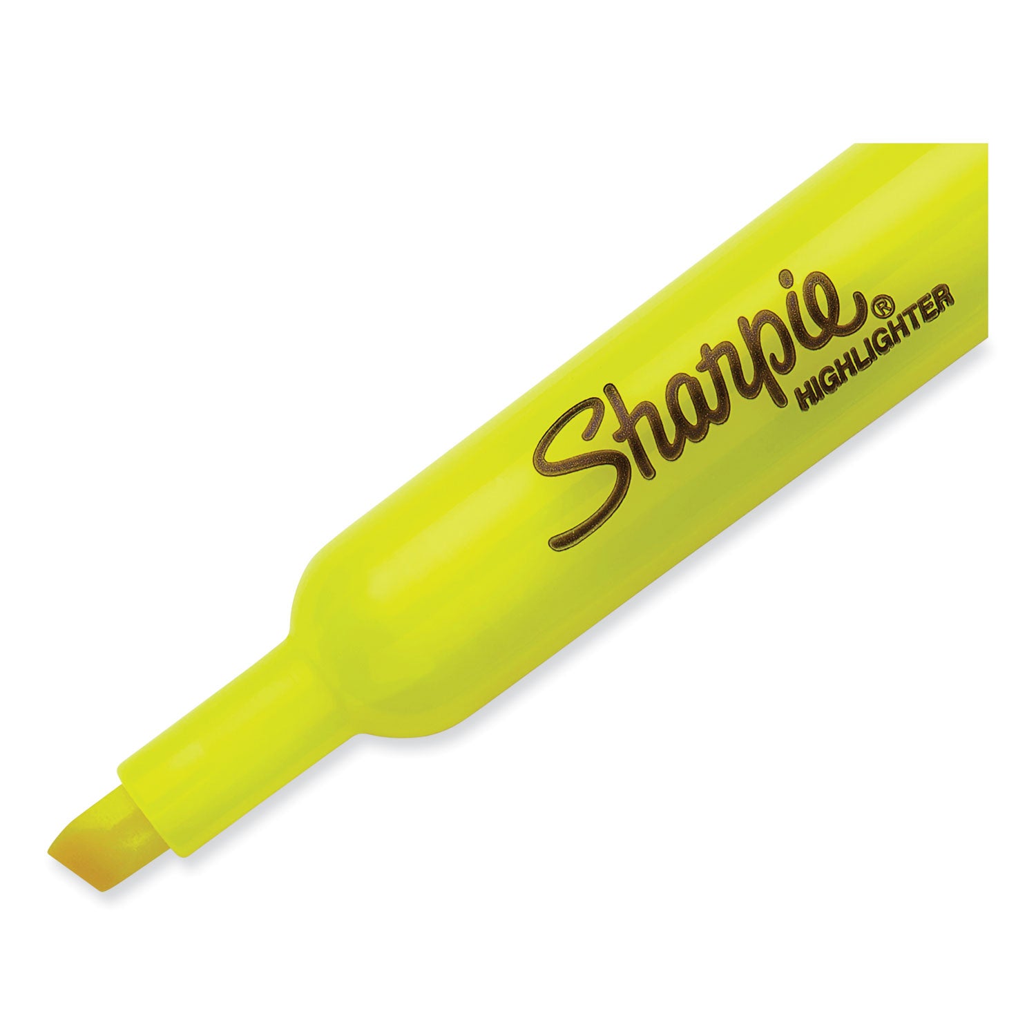 Sharpie® Tank Style Highlighter Value Pack, Fluorescent Yellow Ink, Chisel Tip, Yellow Barrel, 36/box