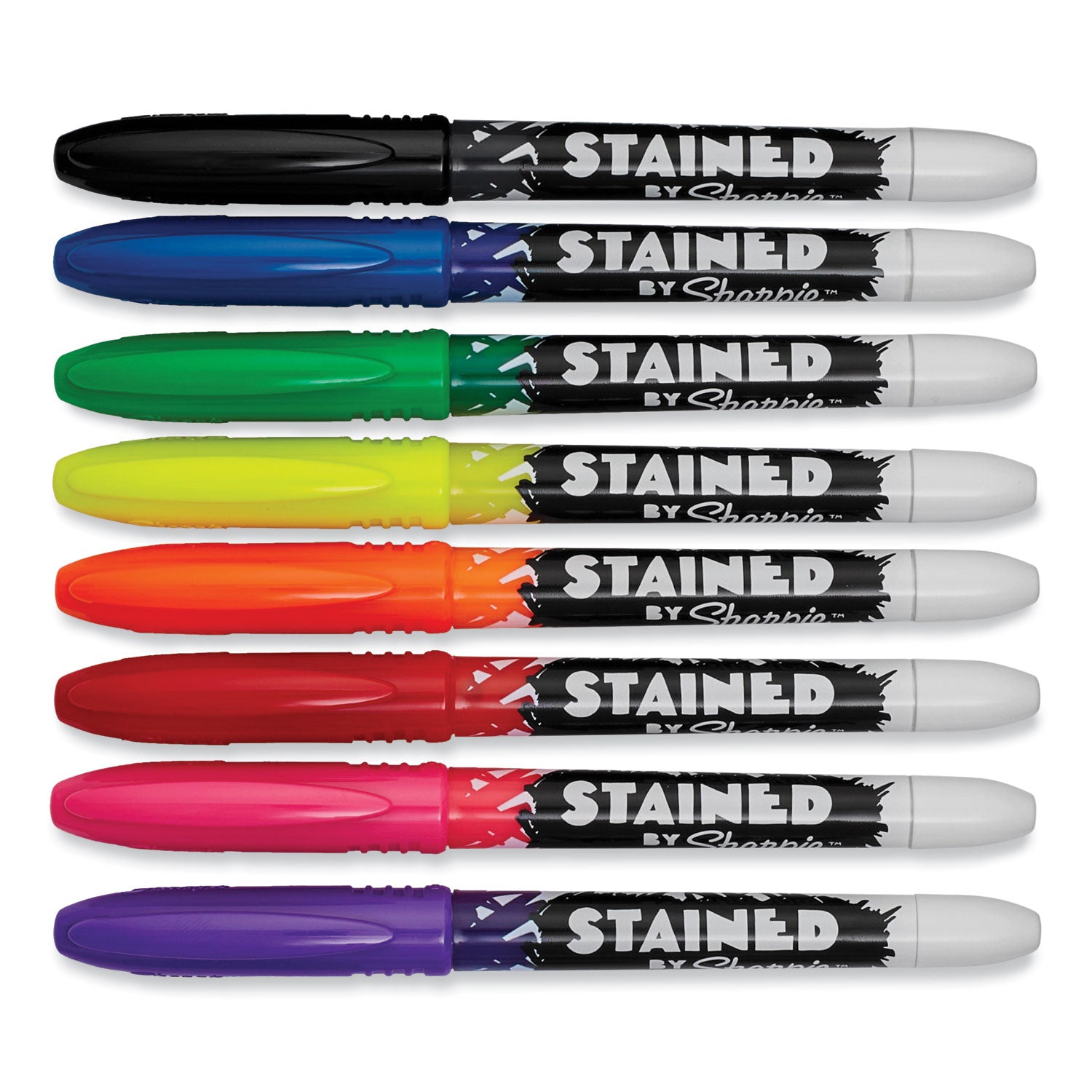 Sharpie® Stained Fabric Markers, Medium Brush Tip, Assorted Colors, 8/pack