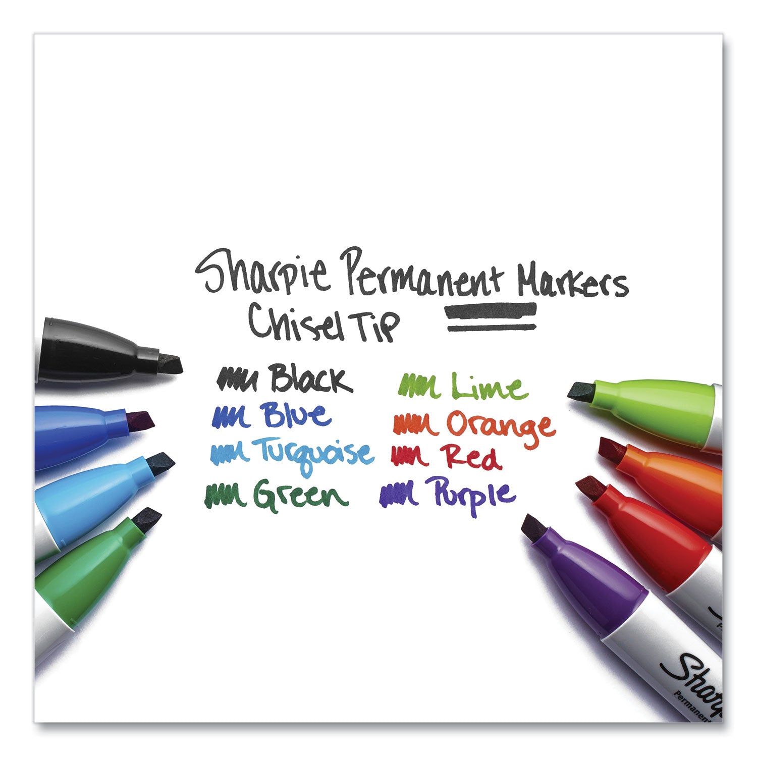 Sharpie® Chisel Tip Permanent Marker, Medium Chisel Tip, Black, Dozen