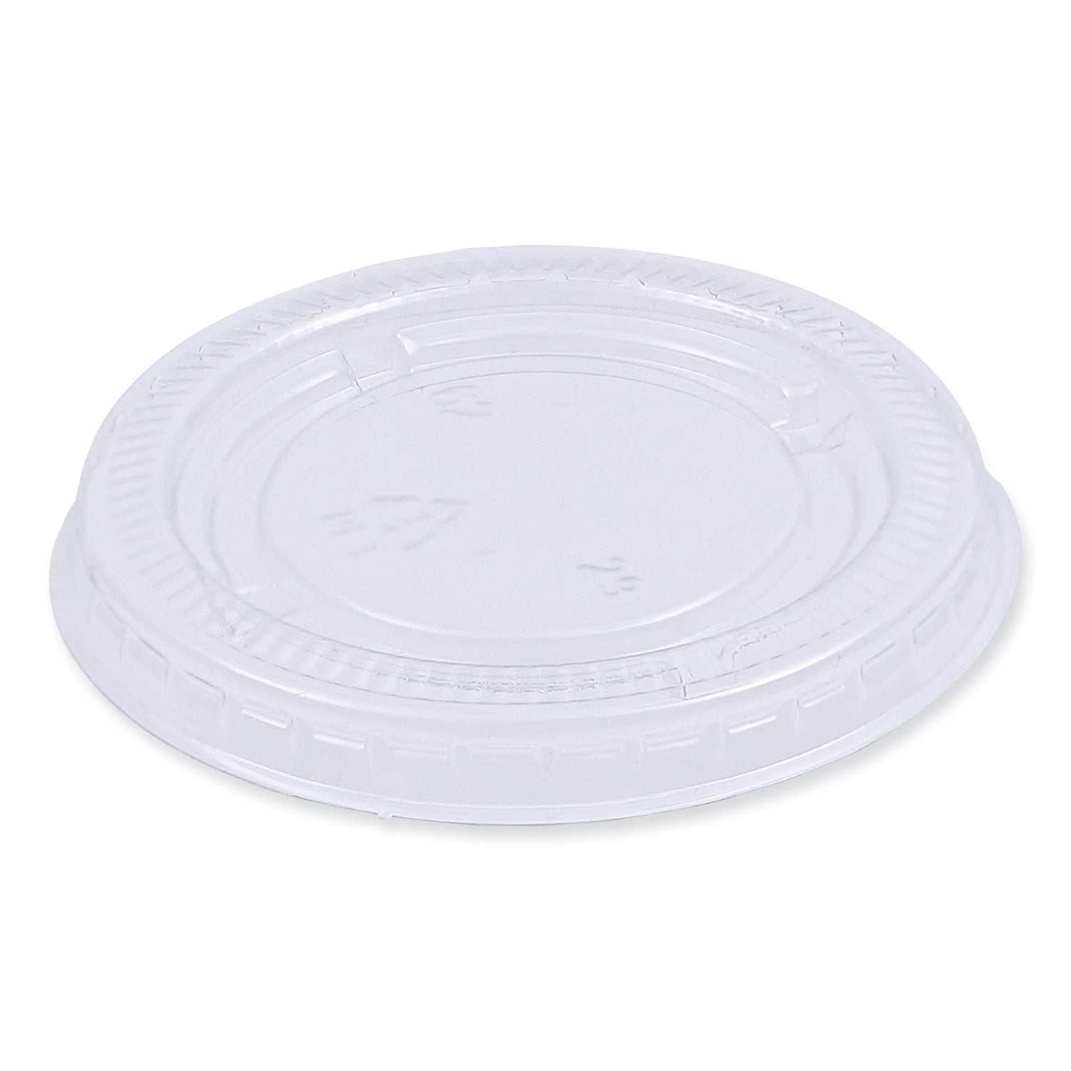 Souffle/Portion Cup Lids, Fits 1.5 oz and 2 oz Portion Cups, Clear, 2,500/Carton
