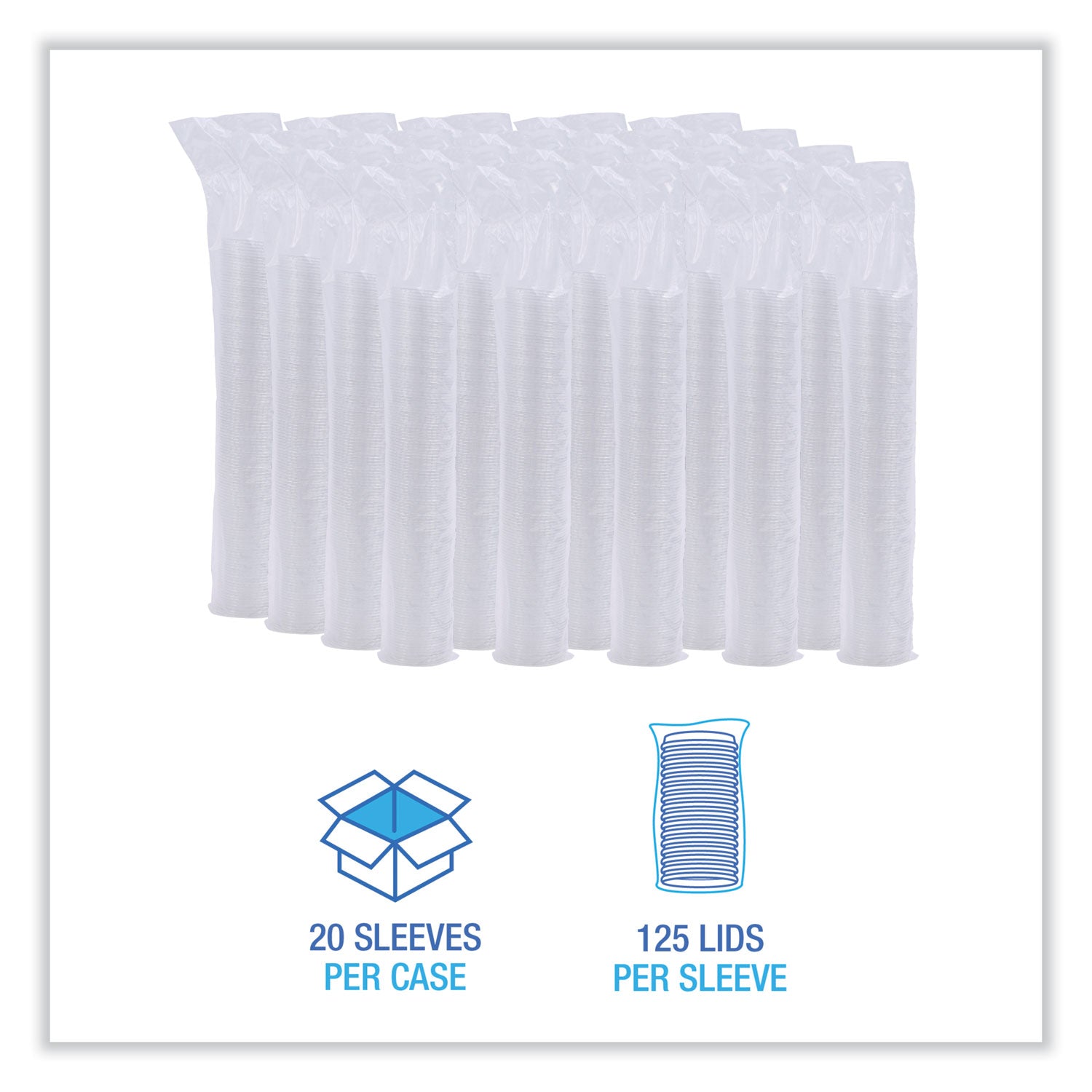 Boardwalk® Souffle/Portion Cup Lids, Fits 1.5 oz and 2 oz Portion Cups, Plastic, Clear, 2,500/Carton