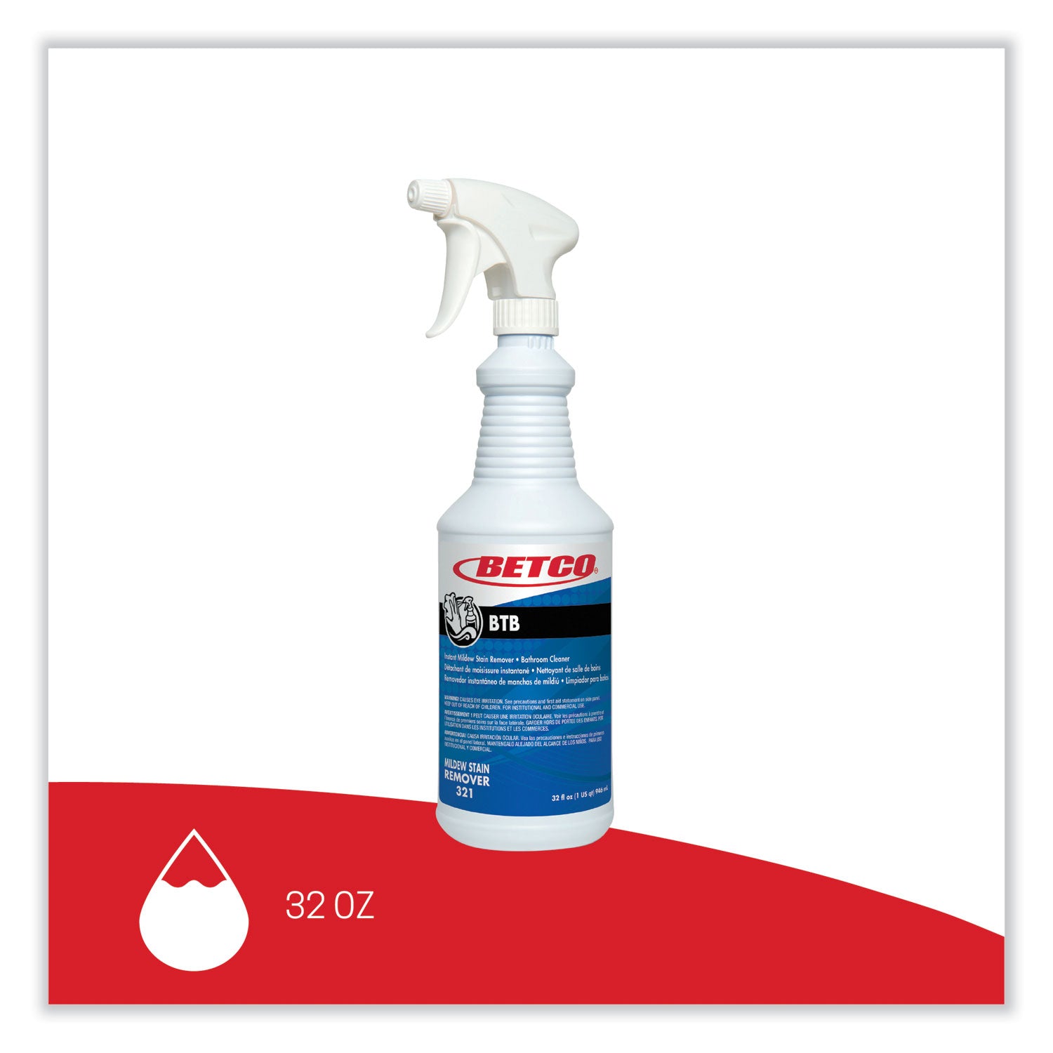 Betco® Btb Mildew Stain Remover, Apple, 32 Oz Spray Bottle, 12/carton