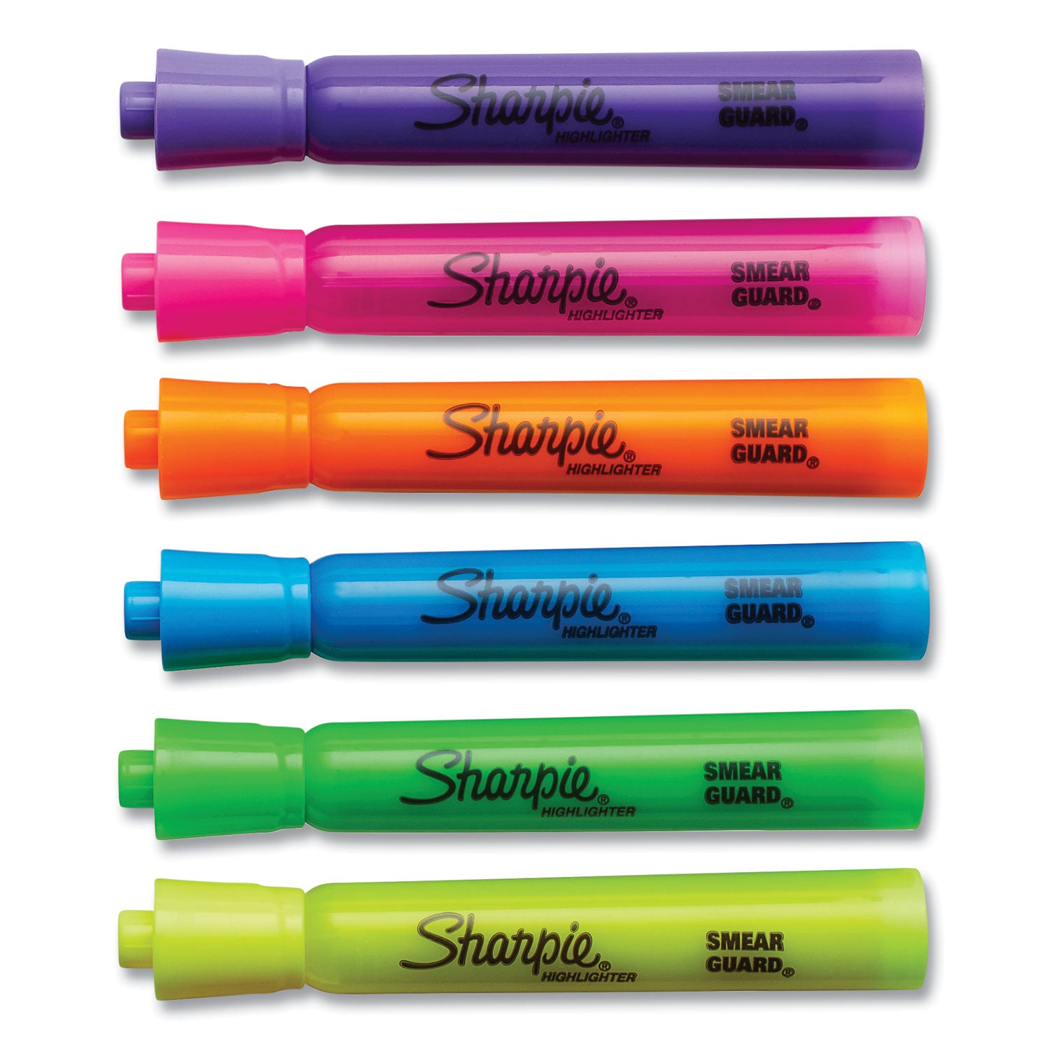 Sharpie® Tank Style Highlighters, Assorted Ink Colors, Chisel Tip, Assorted Barrel Colors, 12/Pack