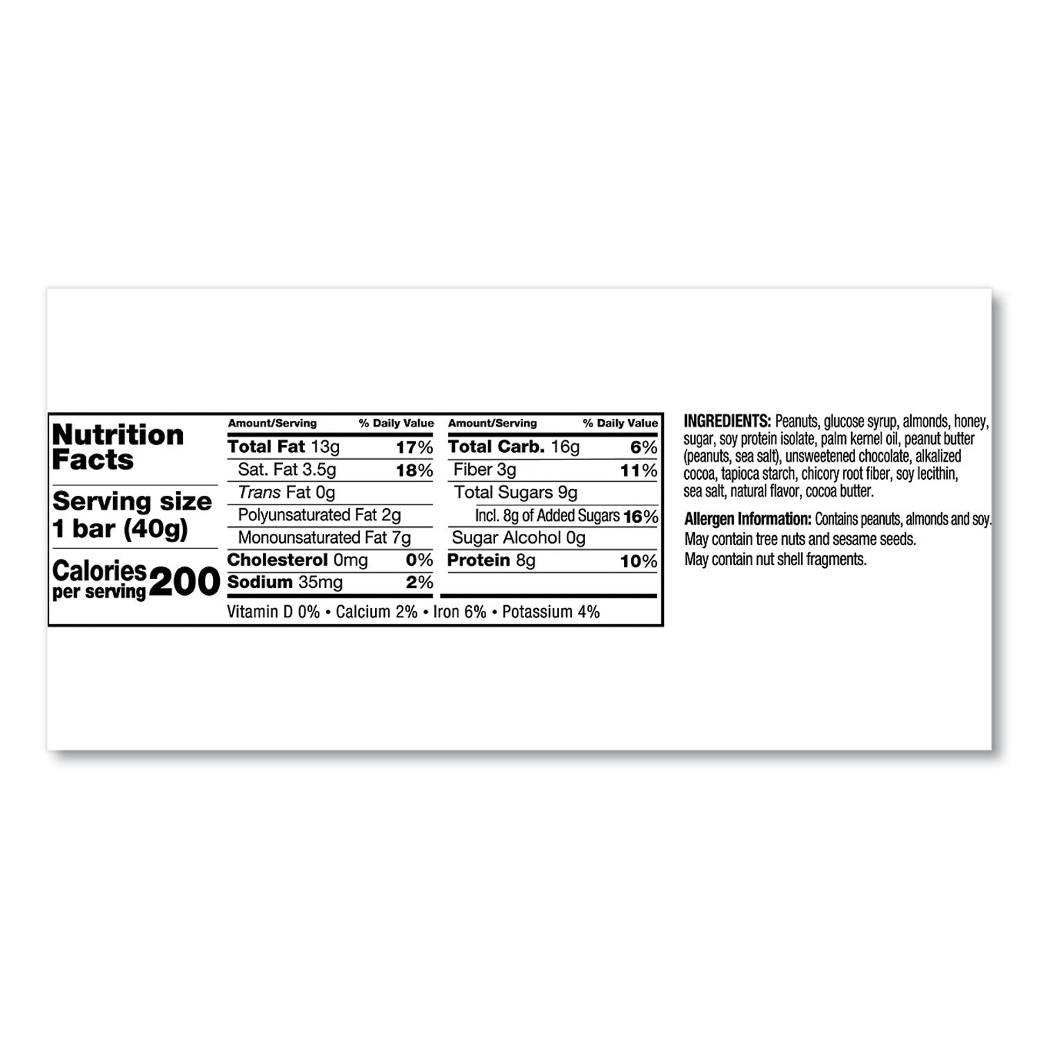 KIND Plus Nutrition Boost Bar, Peanut Butter Dark Chocolate/protein, 1.4 Oz, 12/box