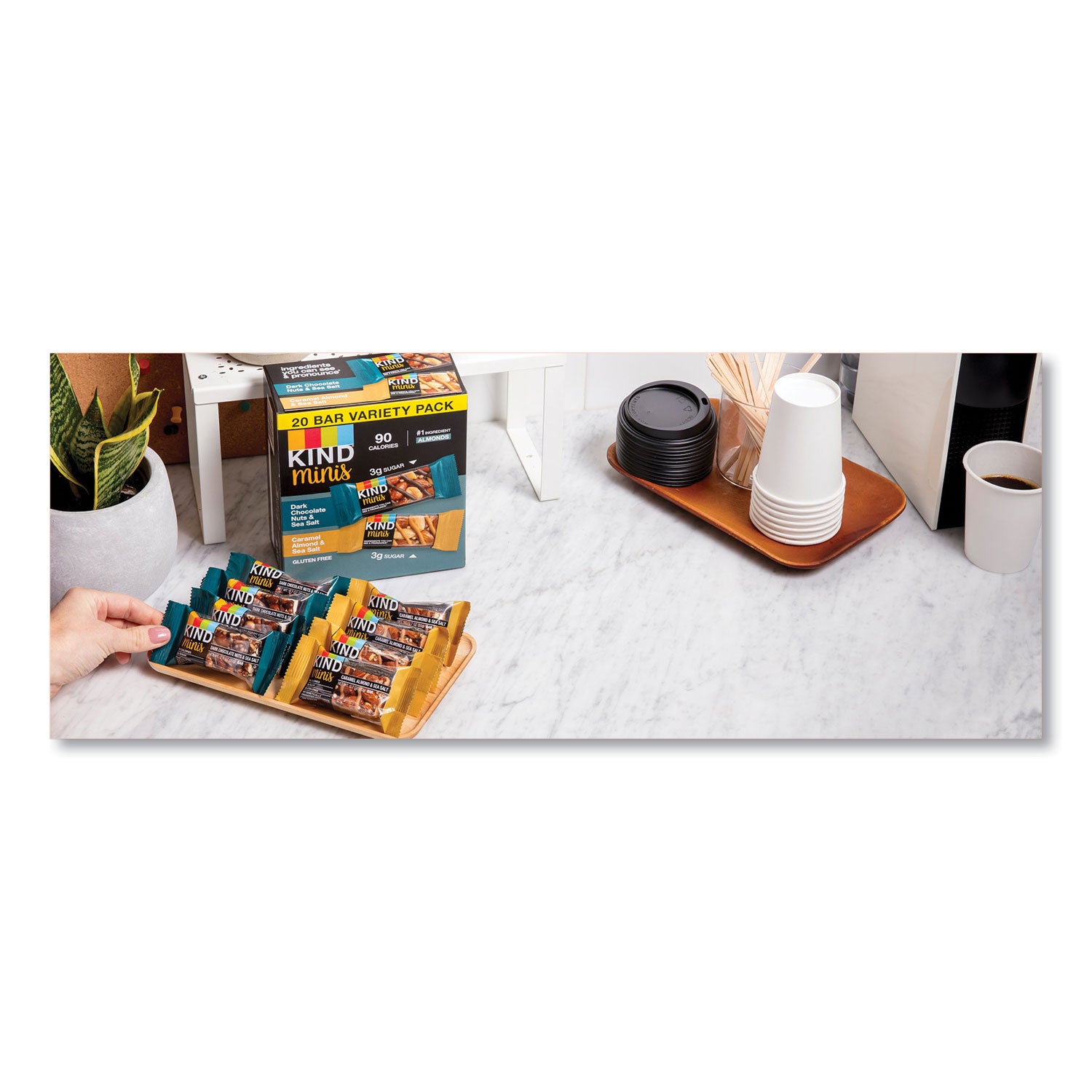 KIND Minis, Salted Caramel And Dark Chocolate Nut/dark Chocolate Almond And Coconut, 0.7 Oz, 20/pack