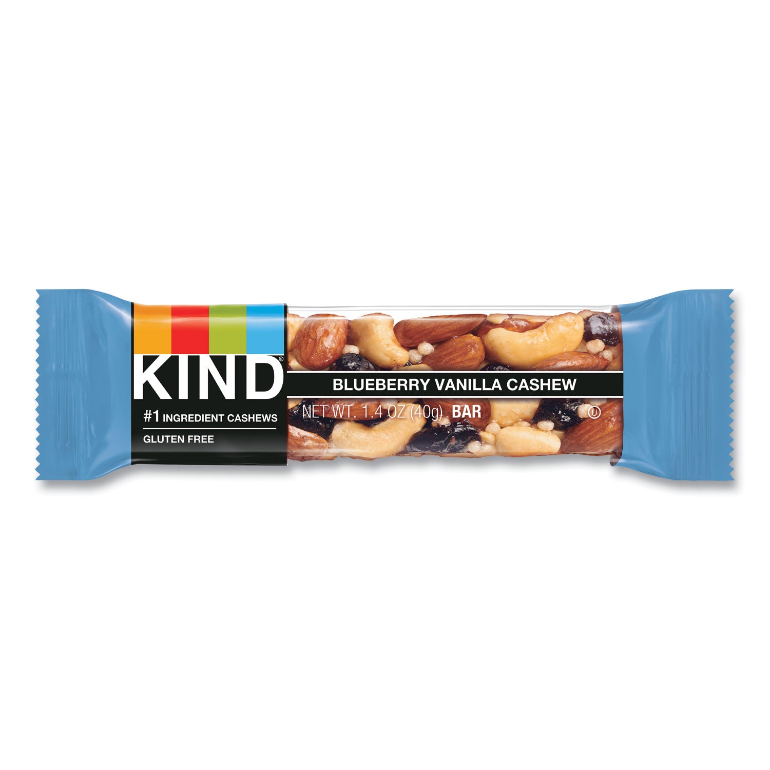 KIND Fruit And Nut Bars, Blueberry Vanilla And Cashew, 1.4 Oz Bar, 12/box