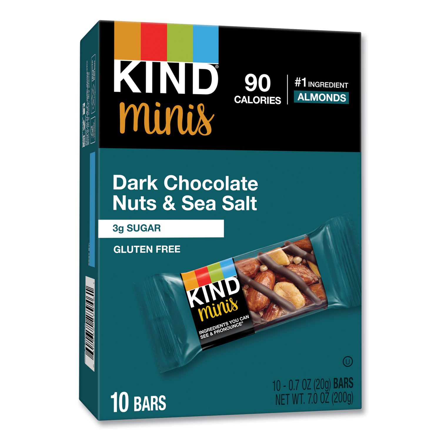 KIND Minis, Dark Chocolate Nuts/sea Salt, 0.7 Oz, 10/pack