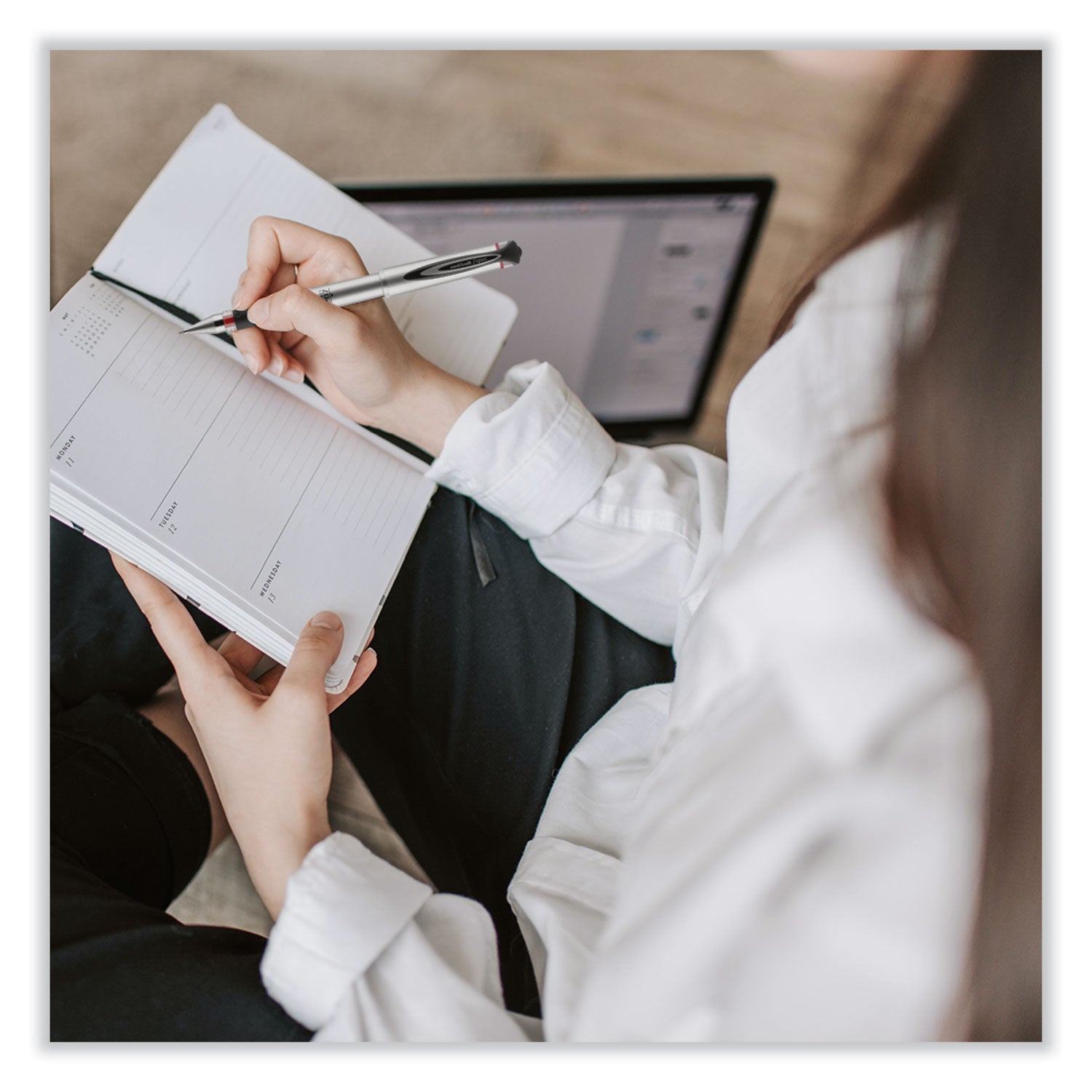 uniball® 207 Impact Gel Stick Pen Refills, Bold 1 mm Conical Tip, Black Ink, 2/Pack