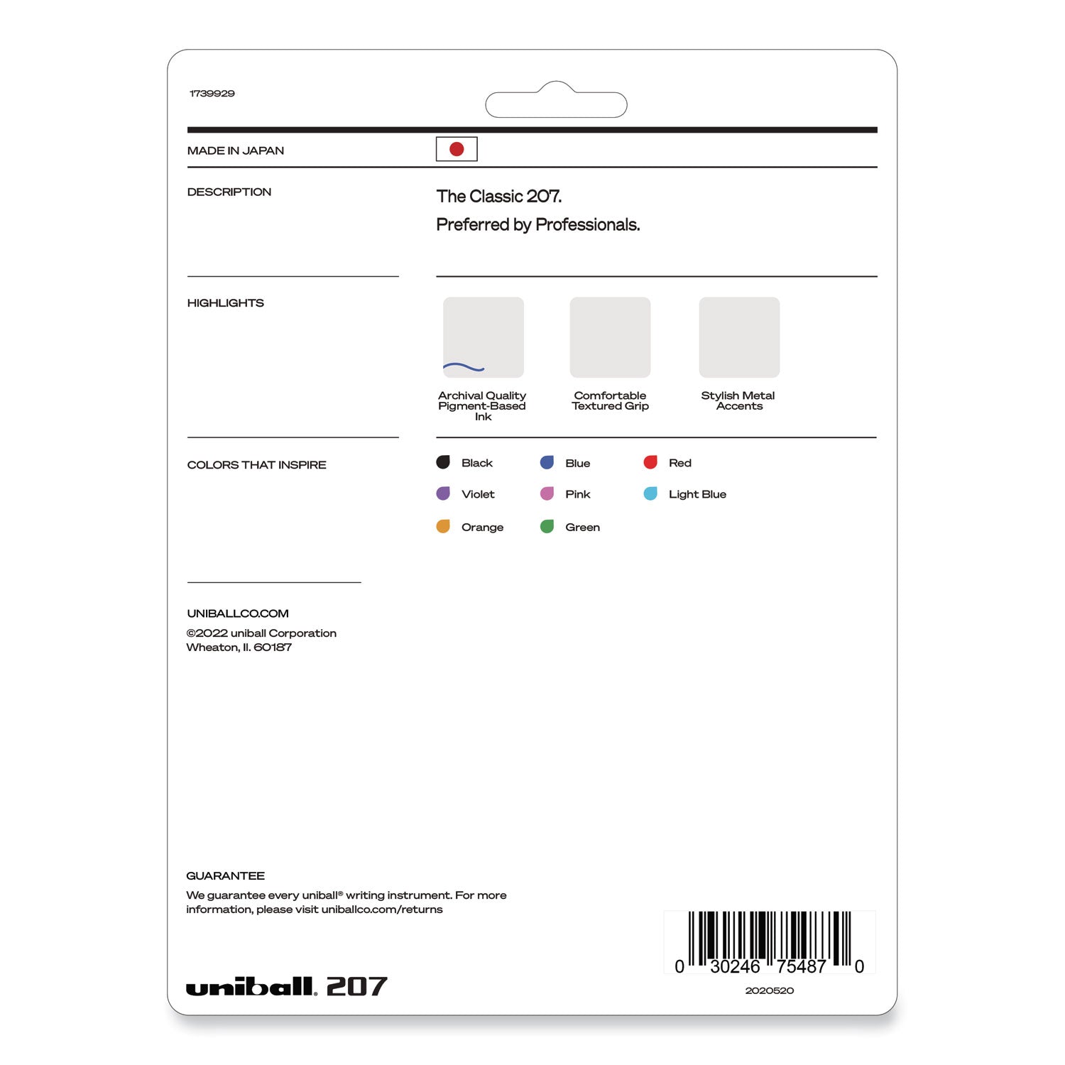 uniball® Signo 207 Gel Pen, Retractable, Medium 0.7 Mm, Assorted Ink And Barrel Colors, 8/pack