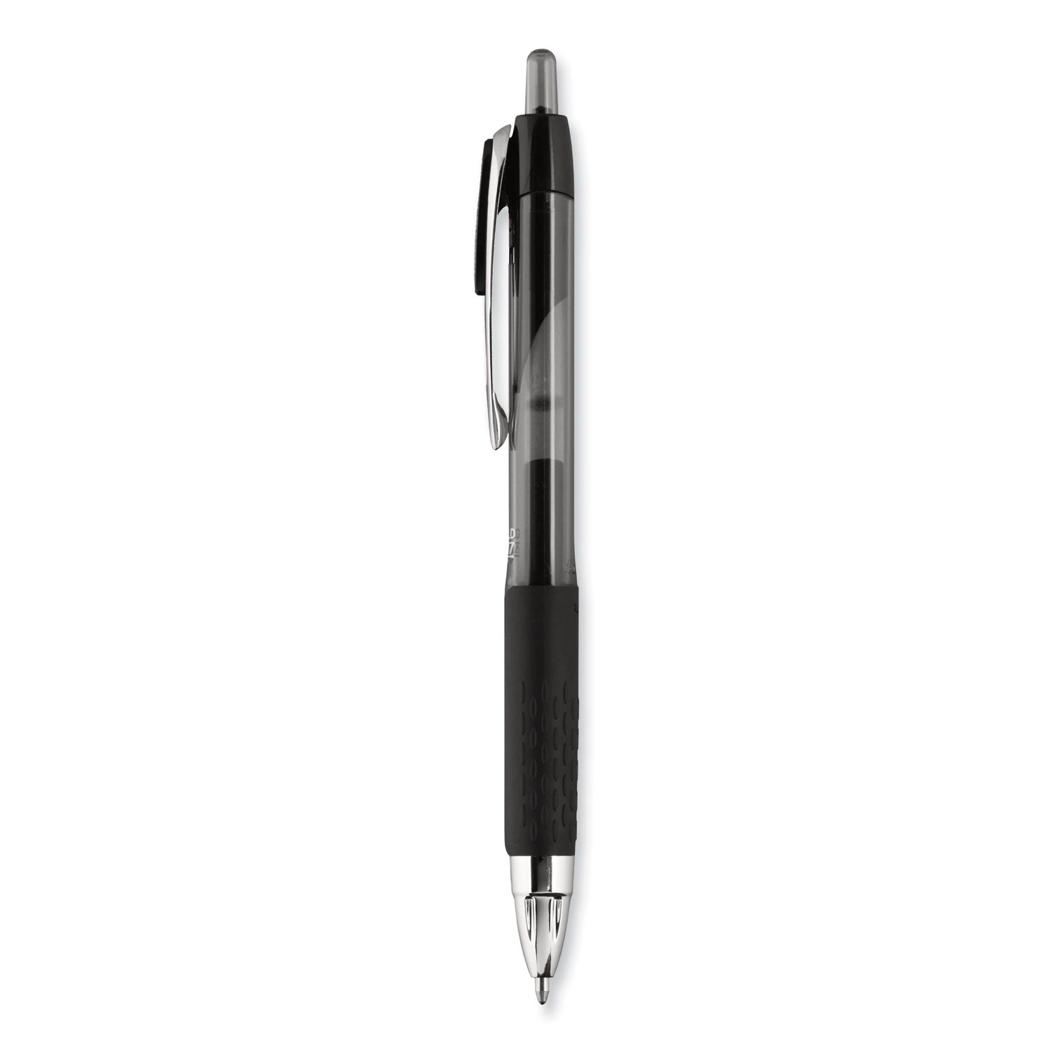 uniball® Signo 207 Gel Pen, Retractable, Bold 1 mm, Black Ink, Smoke/Black Barrel, Dozen