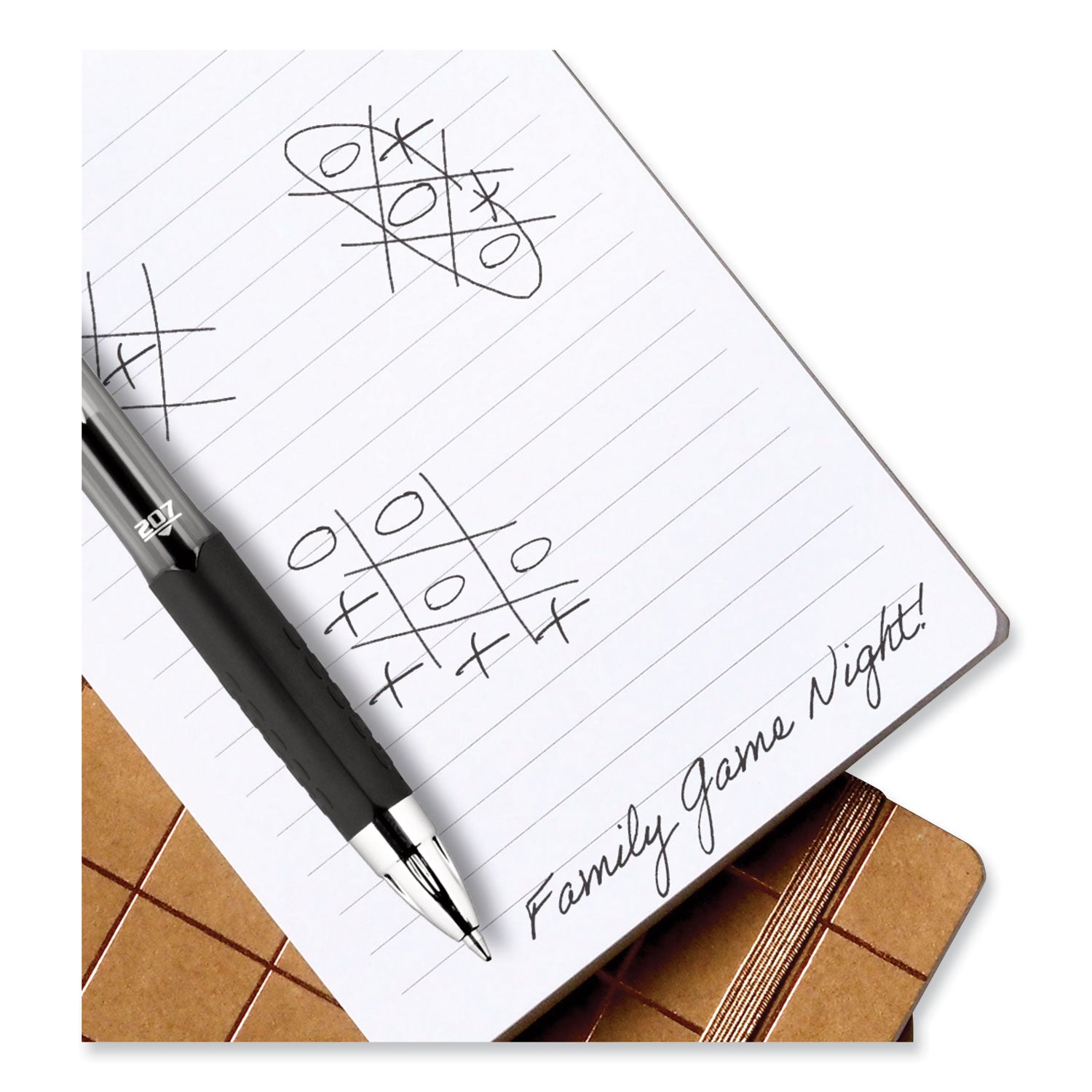 uniball® Signo 207 Gel Pen Value Pack, Retractable, Medium 0.7 mm, Black Ink, Smoke/Black Barrel, 36/Box