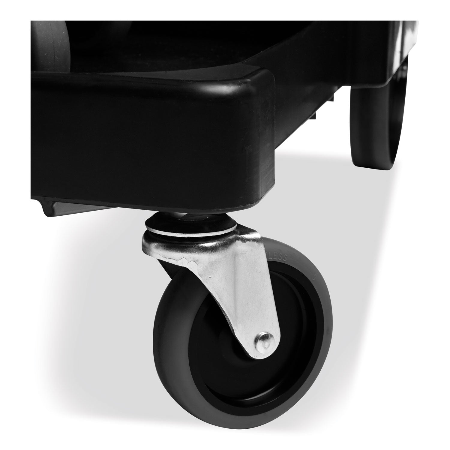 Rubbermaid® Commercial Executive Janitorial Cleaning Cart, Plastic, 4 Shelves, 1 Bin, 12.1" x 22.4" x 23", Black