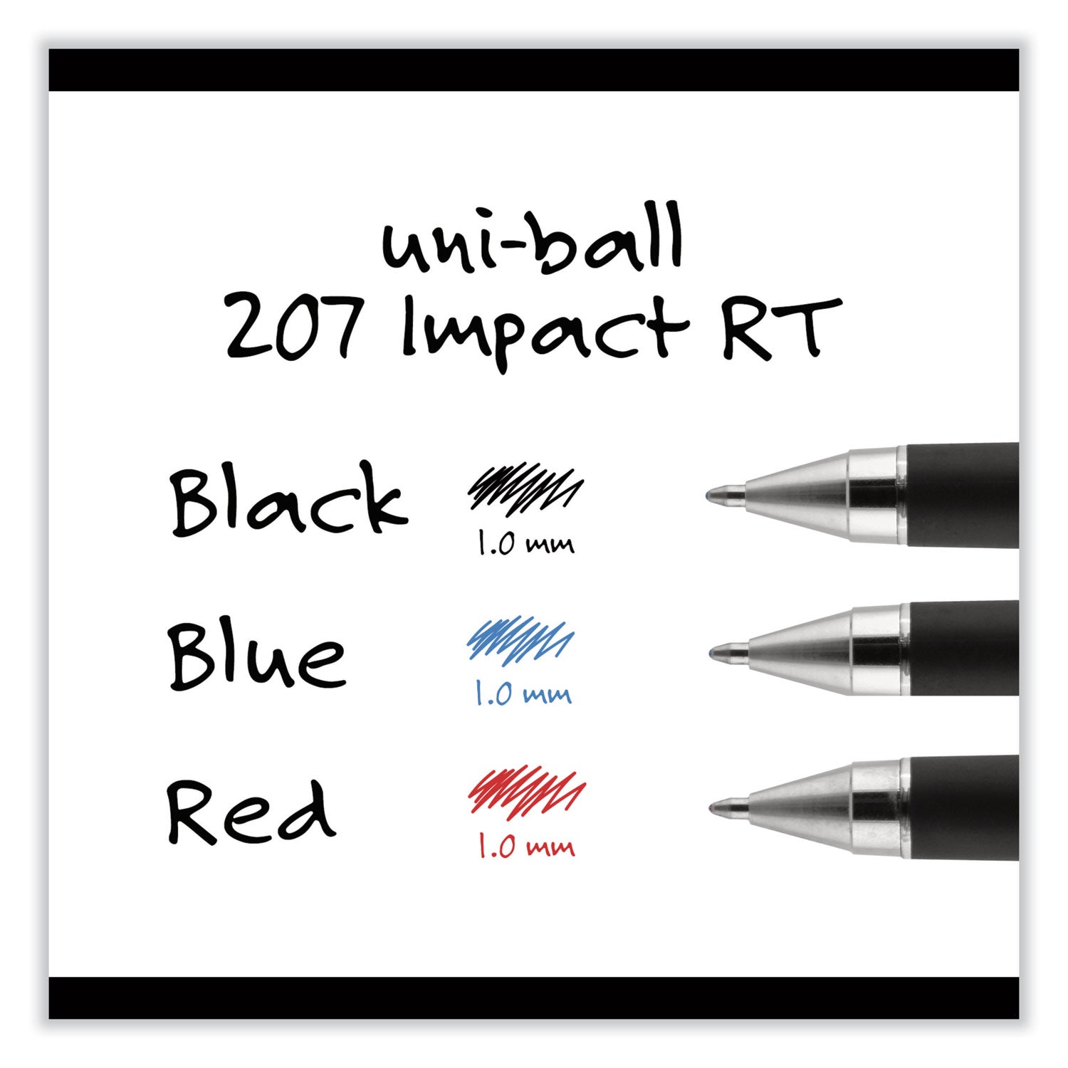 uniball® 207 Impact Gel Pen, Retractable, Bold 1 Mm, Red Ink, Black/red Barrel