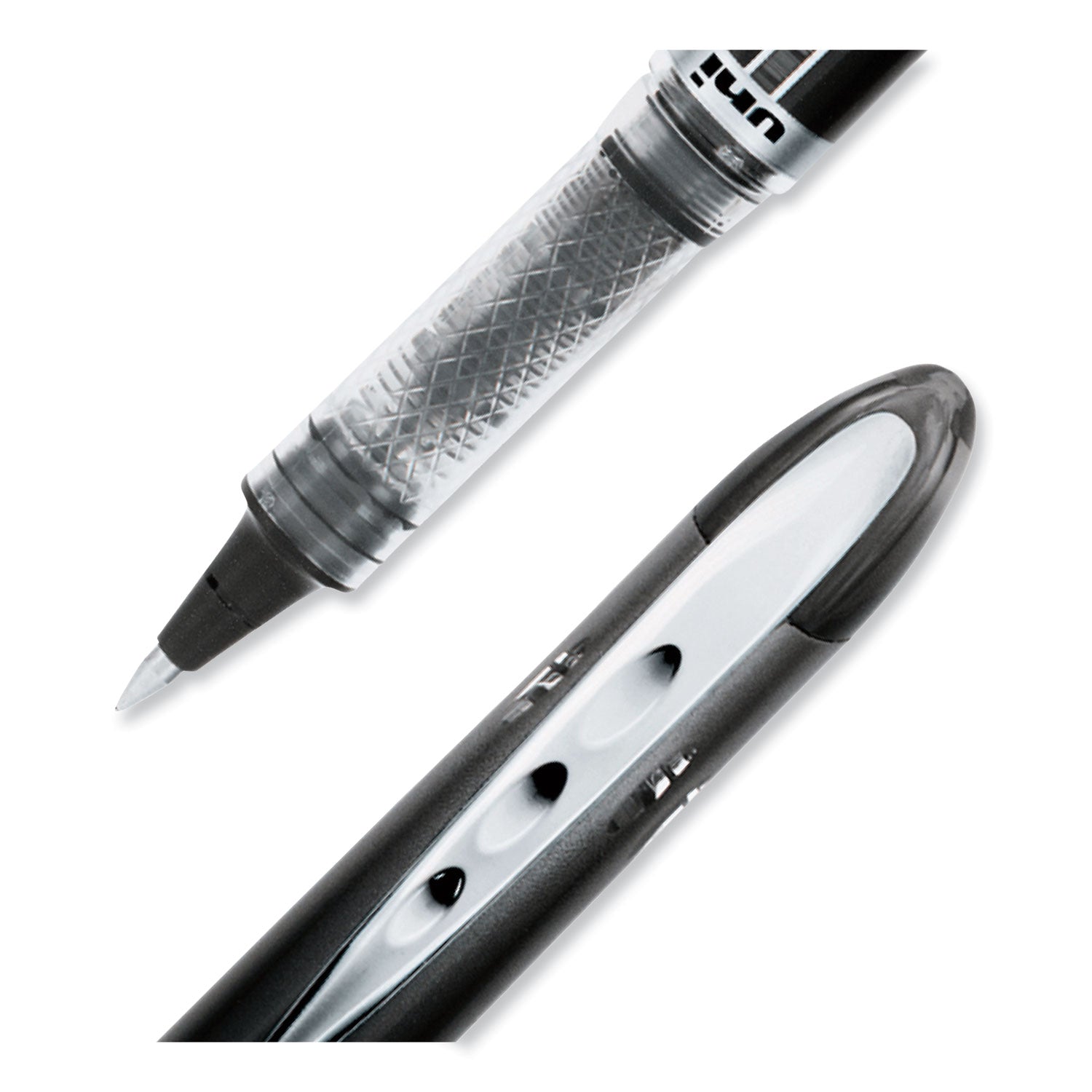 uniball® VISION ELITE Hybrid Gel Pen, Stick, Extra-Fine 0.5 mm, Black Ink, Black/Clear Barrel