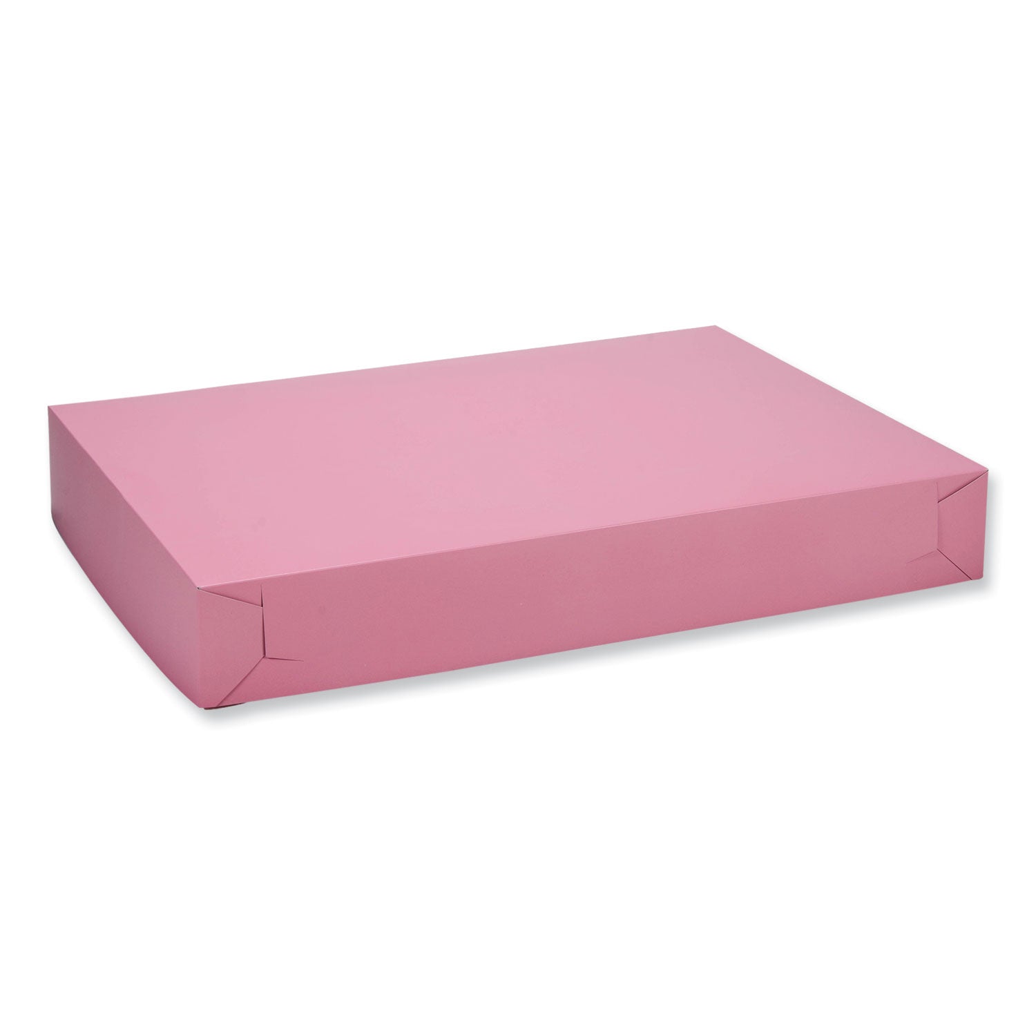 SCT® White Two-Piece Non-Window Bakery Boxes, 28 x 20 x 4, Pink, Paper, 50/Carton