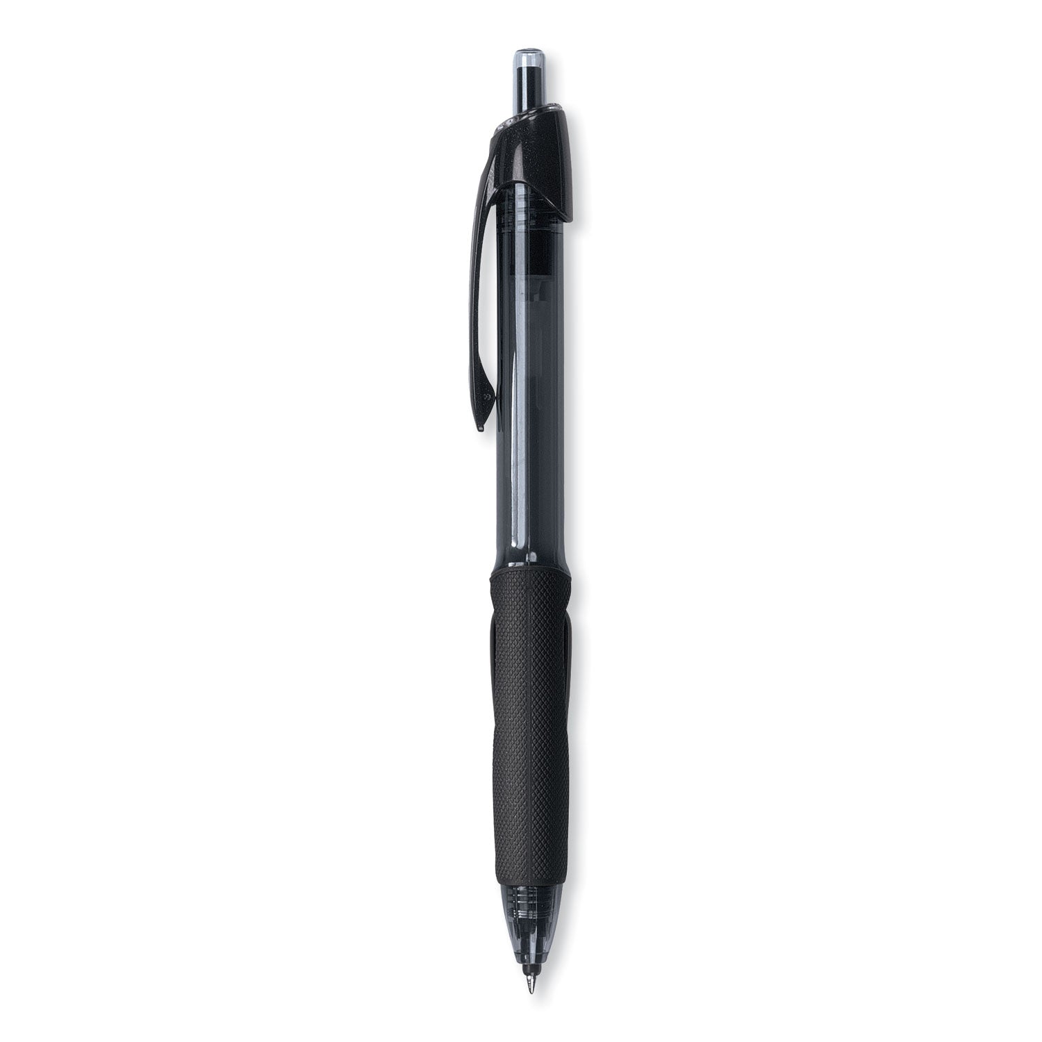uniball® Power Tank Rt Ballpoint Pen, Retractable, Bold 1 Mm, Black Ink, Smoke/black Barrel, Dozen
