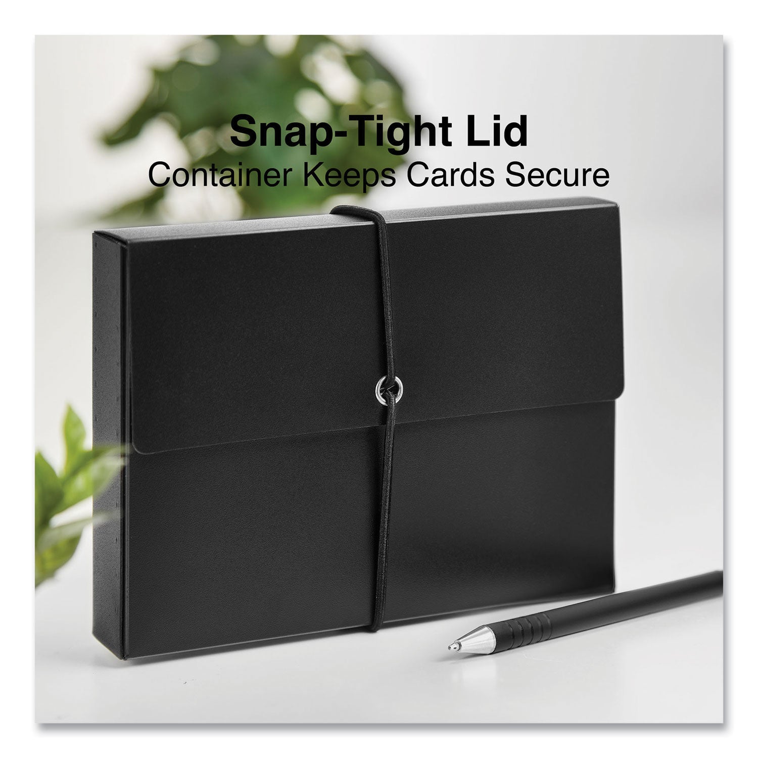 Universal® Poly Index Card Box, Holds 100 4 X 6 Cards, 4 X 1.33 X 6, Plastic, Black/blue, 2/pack