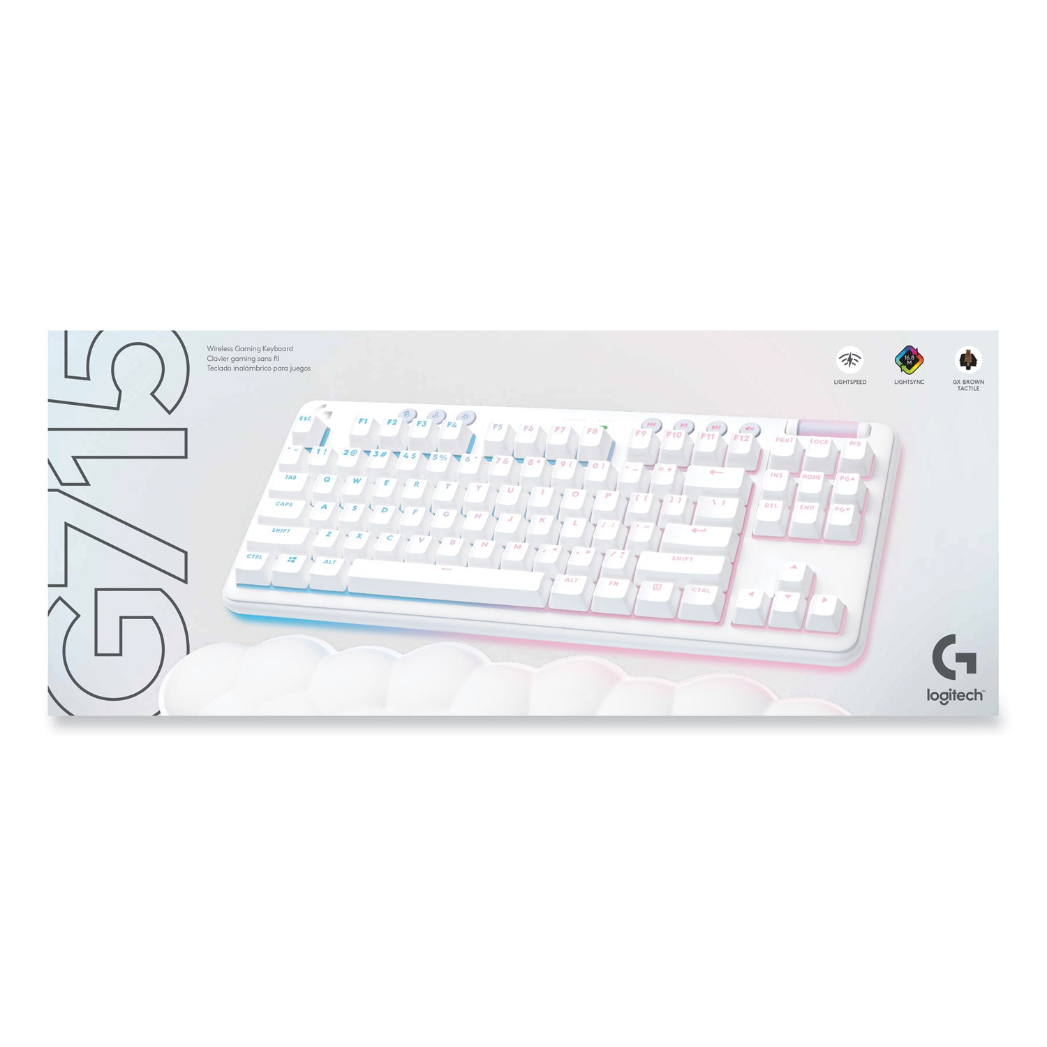 Logitech® G715 Wireless Gaming Keyboard, 87 Keys, White