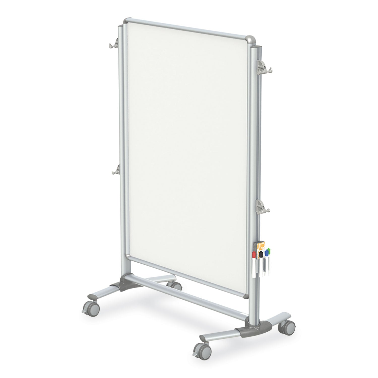 Ghent Nexus Partition Whiteboard, 36" x 48", White Surface, Satin Aluminum Frame