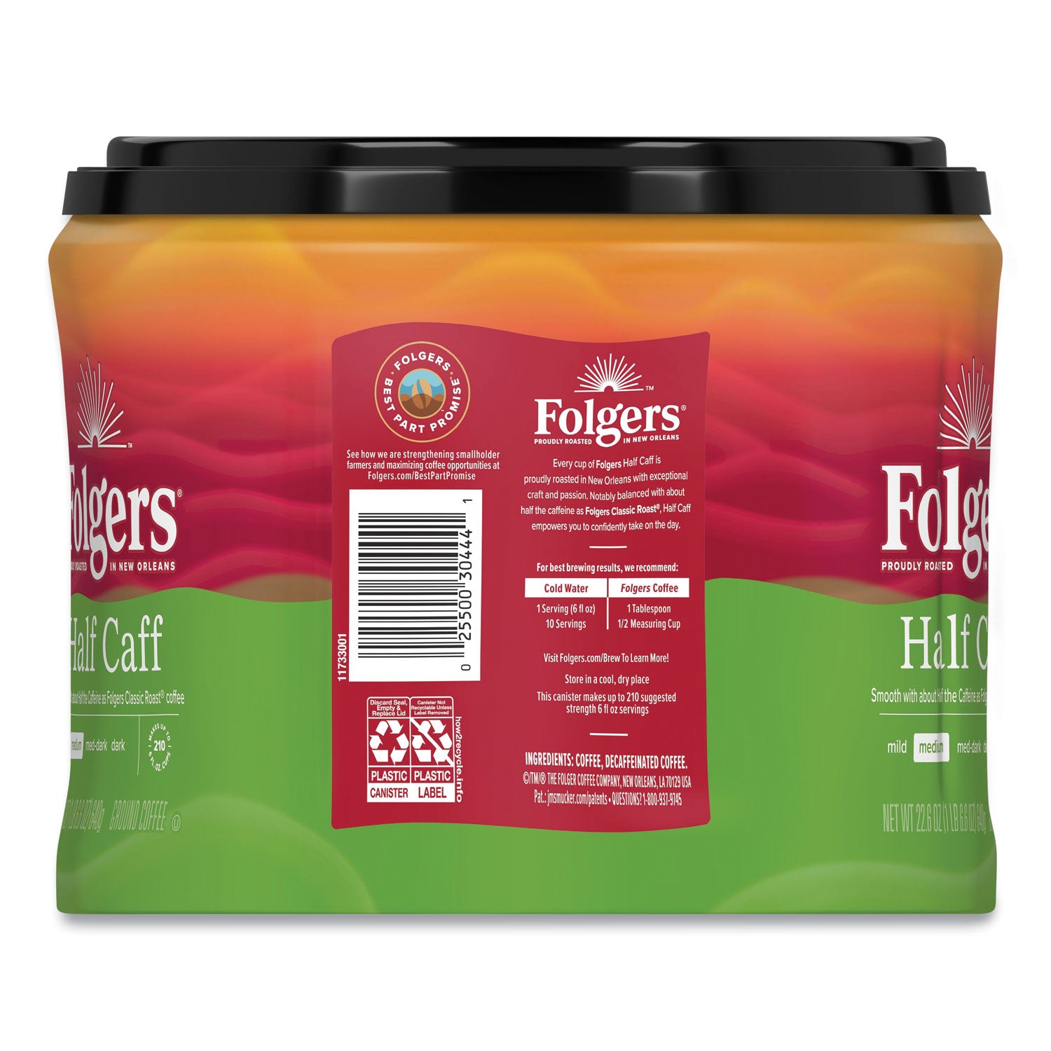 Folgers® Coffee, Half Caff, 22.6 Oz Canister