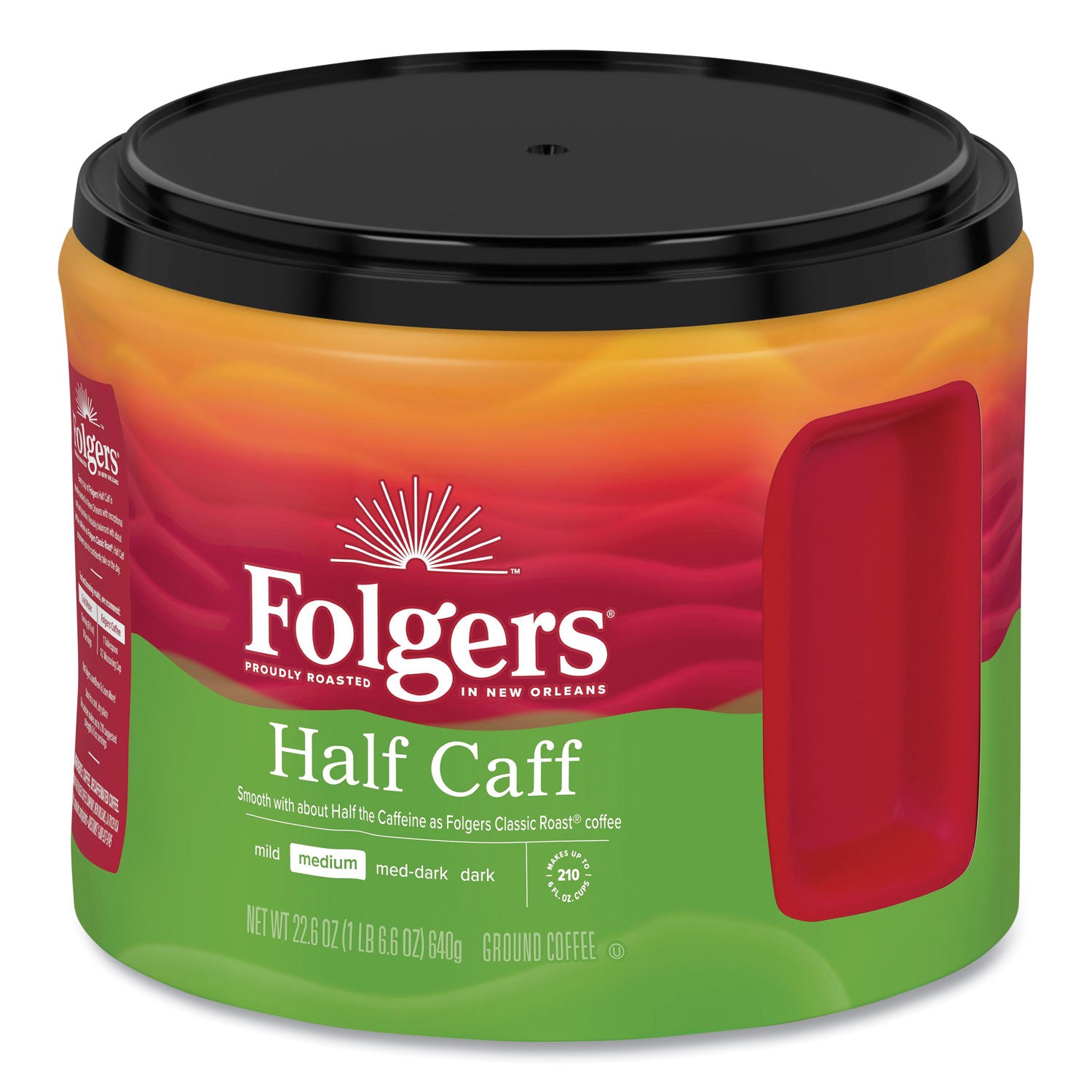 Folgers® Coffee, Half Caff, 22.6 Oz Canister, 6/carton