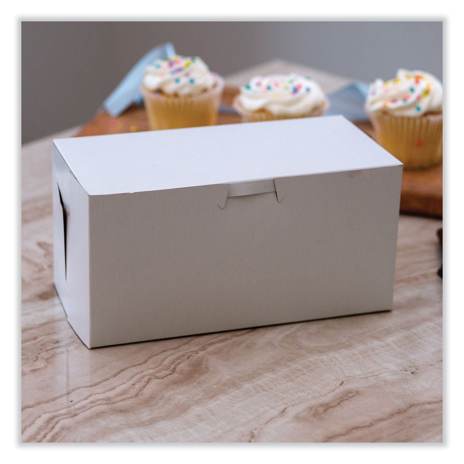 SCT® White One-Piece Non-Window Bakery Boxes, Standard, 9 x 5 x 4, White, Paper, 250/Bundle
