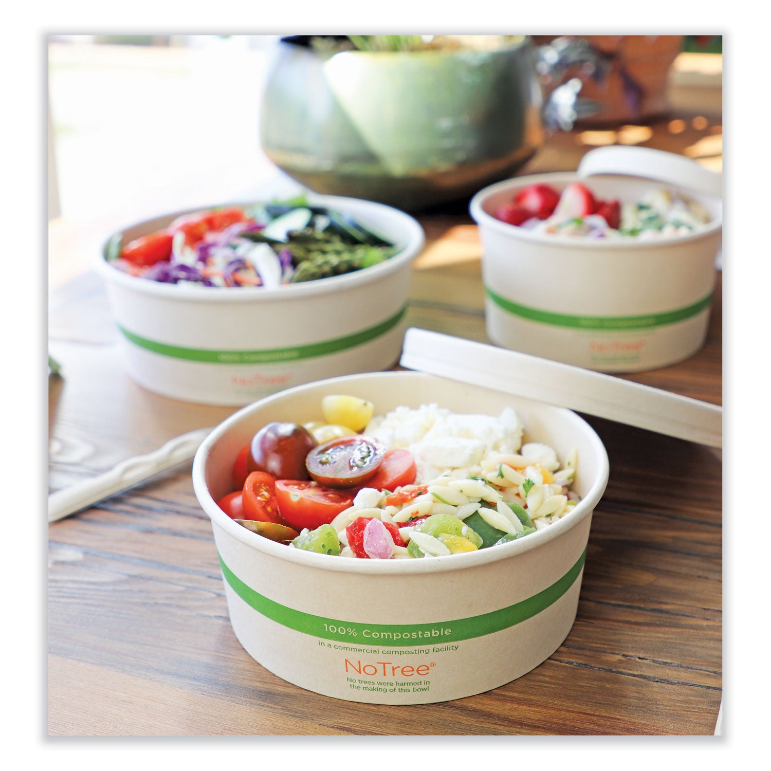 World Centric® No Tree Wide Paper Bowls, 24 oz, 5.9" Diameter x 2.4" h, Natural, Sugarcane, 300/Carton