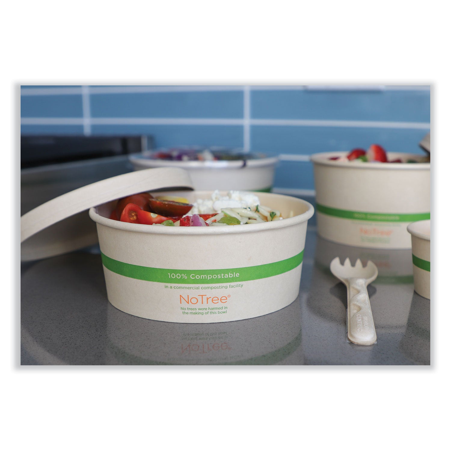 World Centric® No Tree Wide Paper Bowls, 24 oz, 5.9" Diameter x 2.4" h, Natural, Sugarcane, 300/Carton