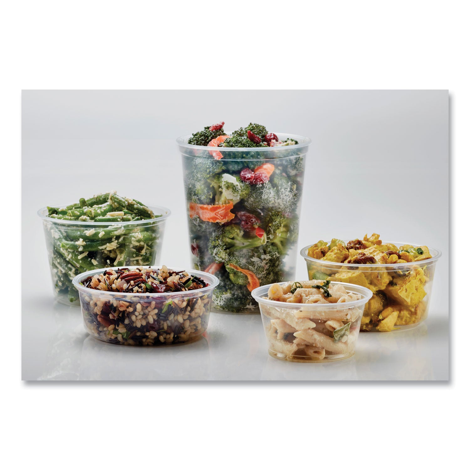Fabri-Kal® Microwavable Deli Containers, 24 oz, 4.6" Diameter x 4.1" h, Clear, Plastic, 500/Carton