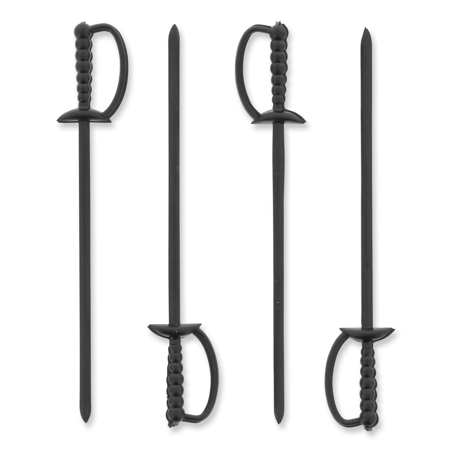 AmerCareRoyal® Sword Picks, Plastic, 6", Black, 1,000/Box, 10 Boxes/Carton