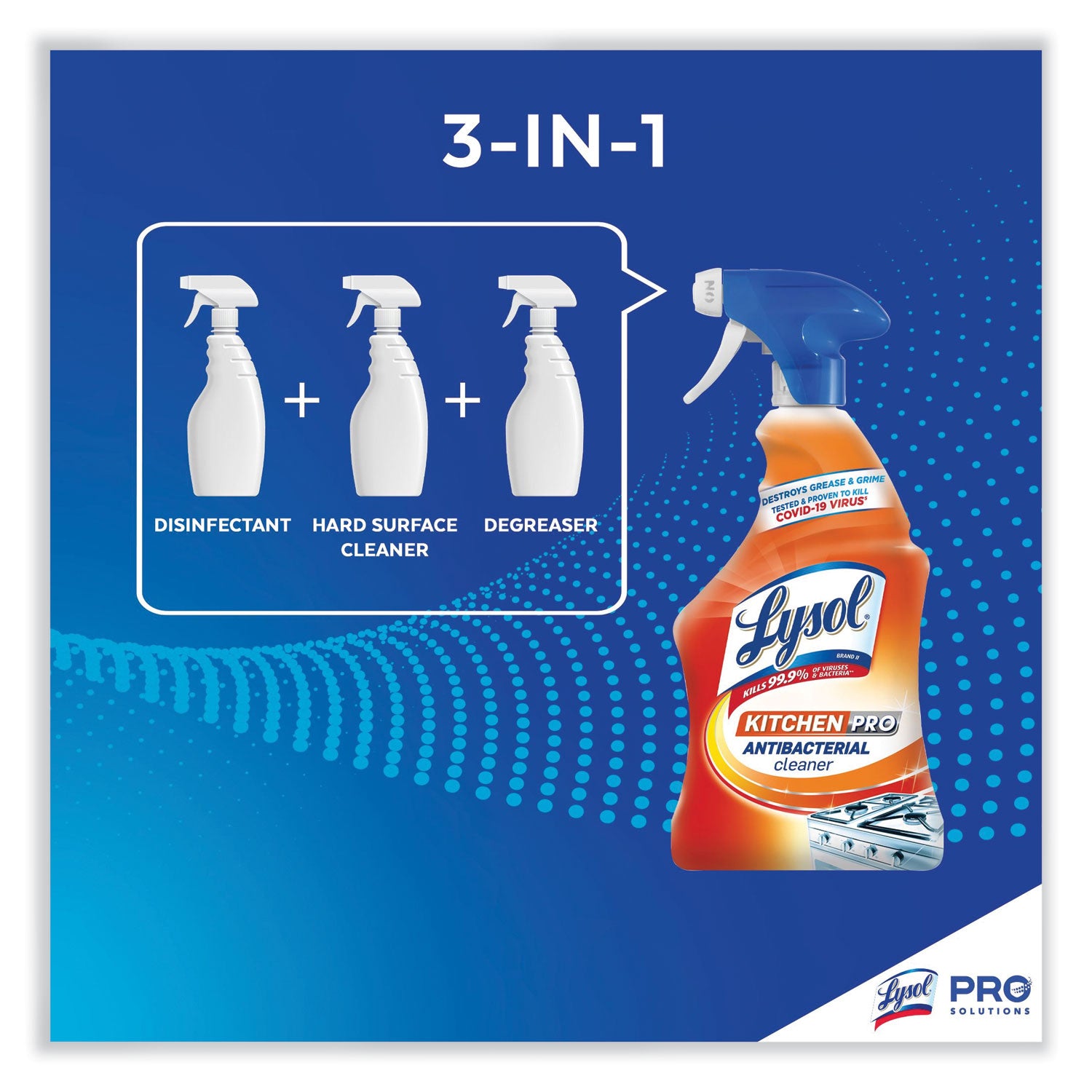 LYSOL® Brand Kitchen Pro Antibacterial Cleaner, Citrus Scent, 22 Oz Spray Bottle, 9/carton