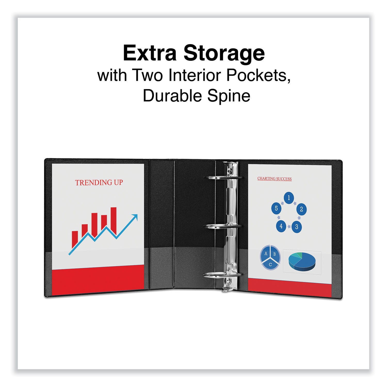 Universal® Deluxe Non-View D-Ring Binder With Label Holder, 3 Rings, 4" Capacity, 11 X 8.5, Black