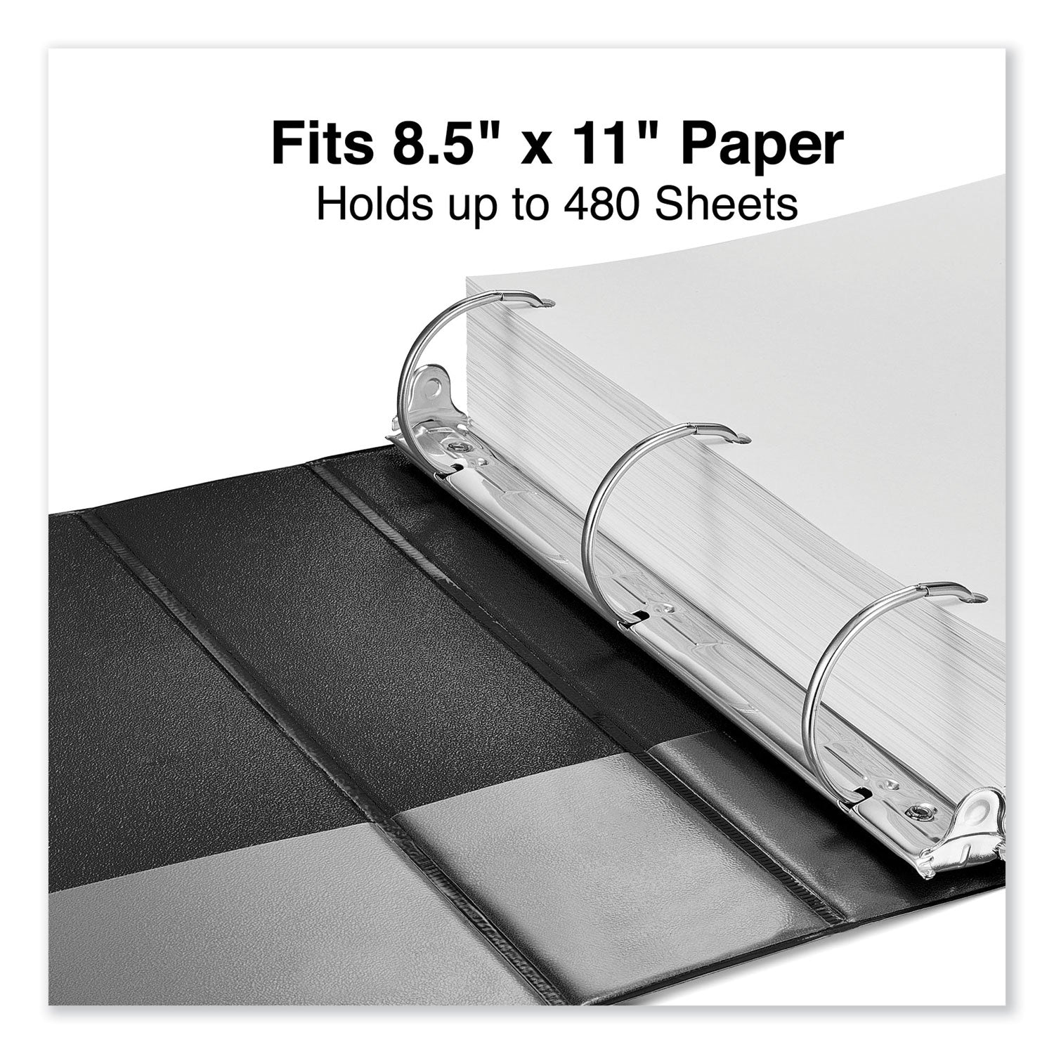 Universal® Deluxe Non-View D-Ring Binder With Label Holder, 3 Rings, 2" Capacity, 11 X 8.5, Black