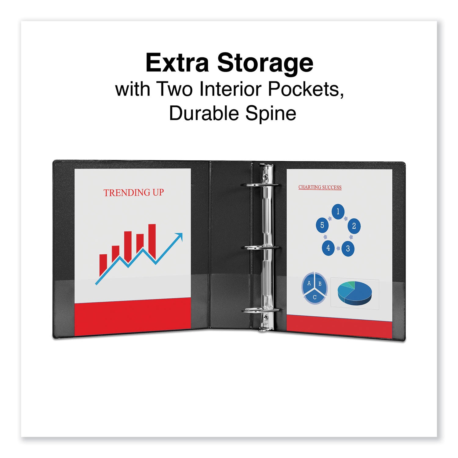 Universal® Deluxe Non-View D-Ring Binder With Label Holder, 3 Rings, 2" Capacity, 11 X 8.5, Black