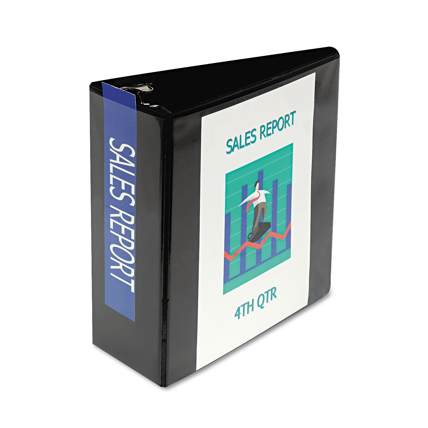 Samsill® Nonstick D-Ring View Binder, 3 Rings, 5" Capacity, 11 X 8.5, Black