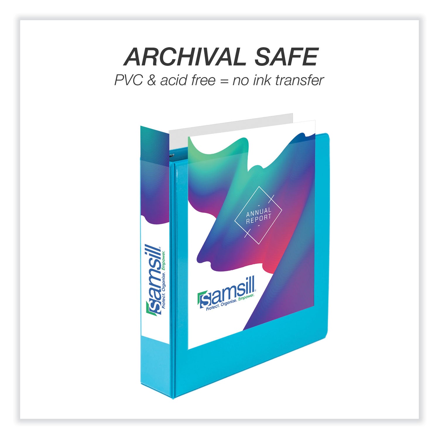 Samsill® Durable D-Ring View Binders, 3 Rings, 2" Capacity, 11 x 8.5, Blueberry/Blue Coconut/Dragonfruit/Purple, 4/Pack