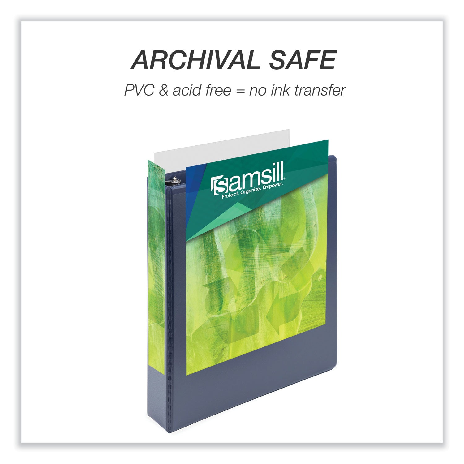 Samsill® Earth's Choice Plant-Based BOHO D-Ring View Binders, 1.5" Capacity, 11 x 8.5, Indigo, 2/Pack