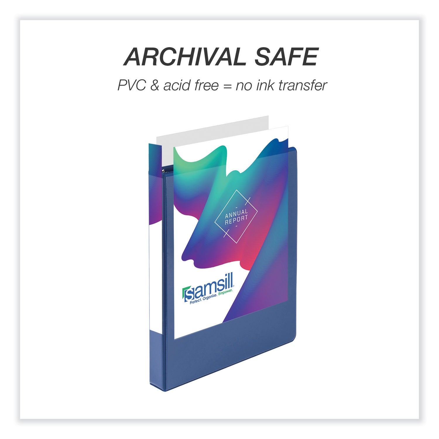 Samsill® Durable D-Ring View Binders, 3 Rings, 1" Capacity, 11 x 8.5, Black/Blue/Green/Red, 4/Pack