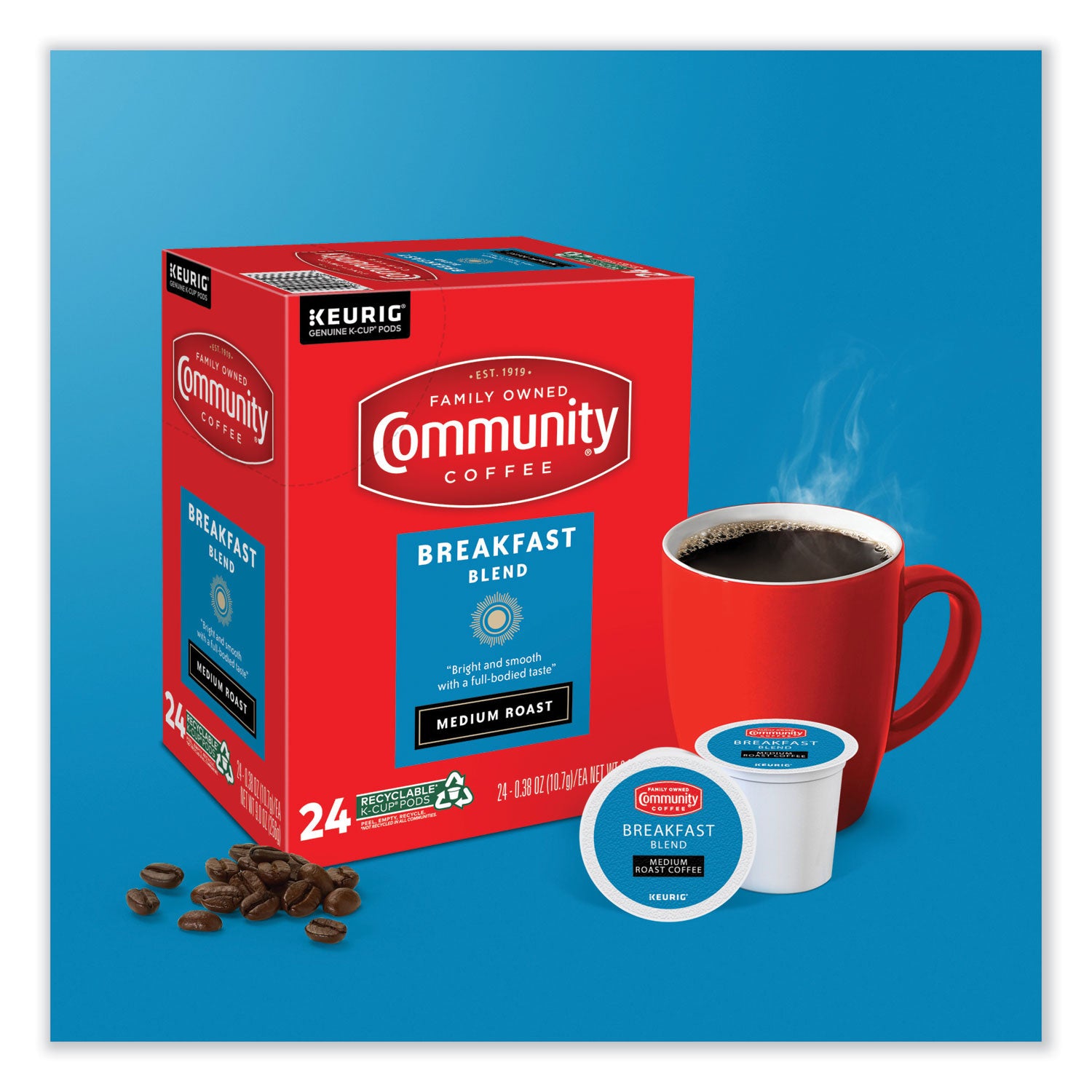 Community Coffee® Breakfast Blend K-Cup, 24/Box