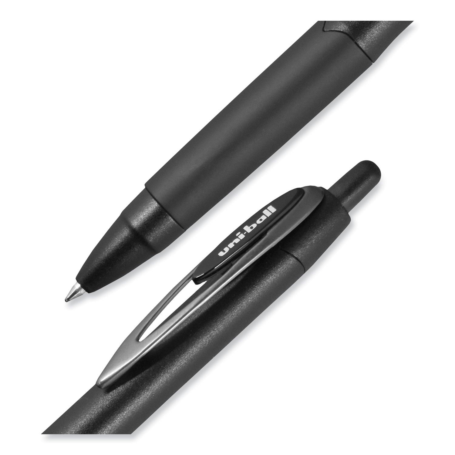 uniball® 207 Plus+ Gel Pen, Retractable, Medium 0.7 mm, Black Ink, Black Barrel, Dozen