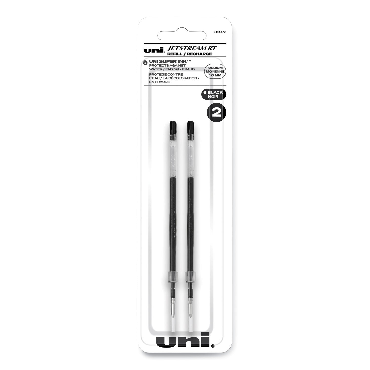 Refill for JetStream RT Pens, Bold Conical Tip, Black Ink, 2/Pack