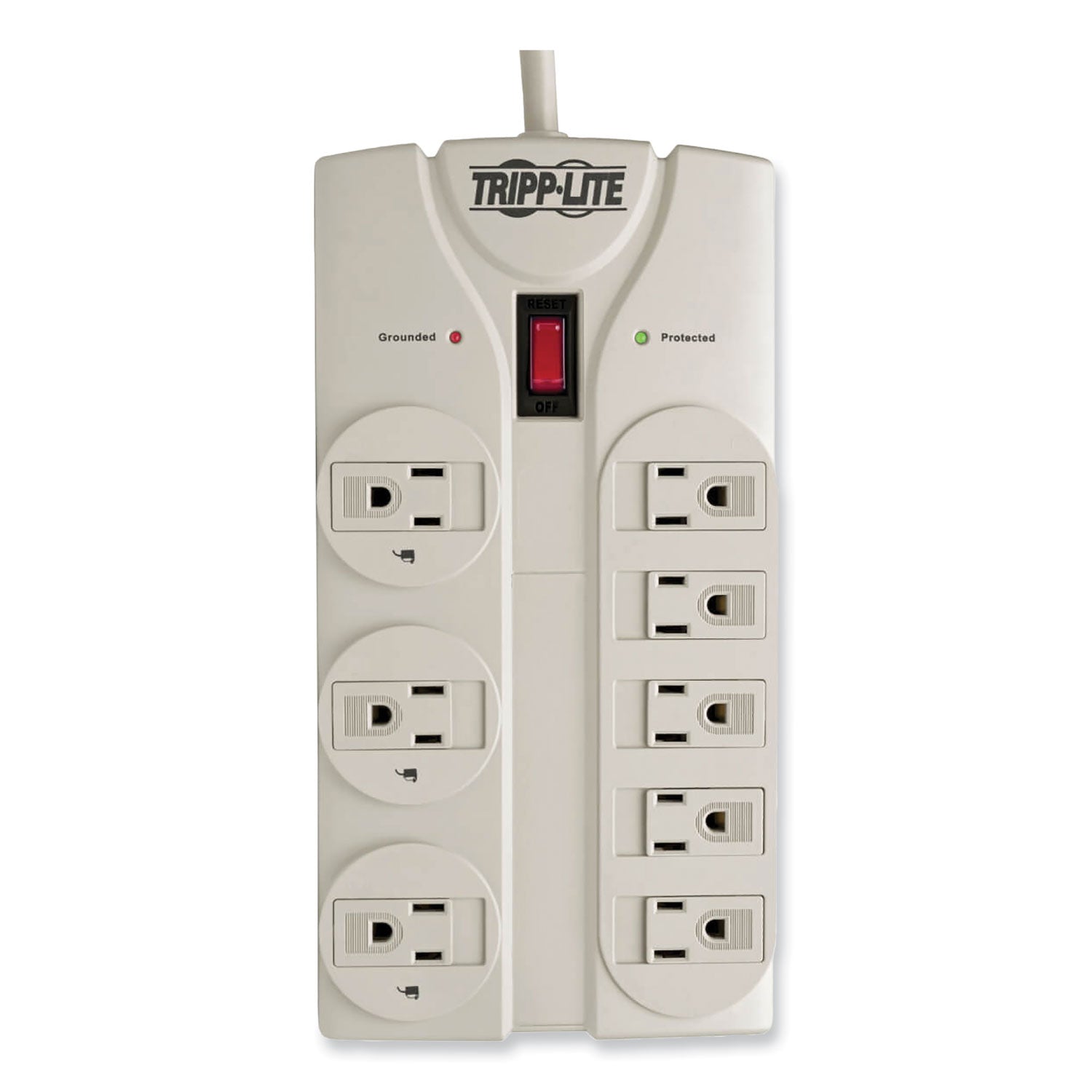 Tripp Lite by Eaton Protect It! Surge Protector, 8 AC Outlets, 25 ft Cord, 1,440 J, Light Gray