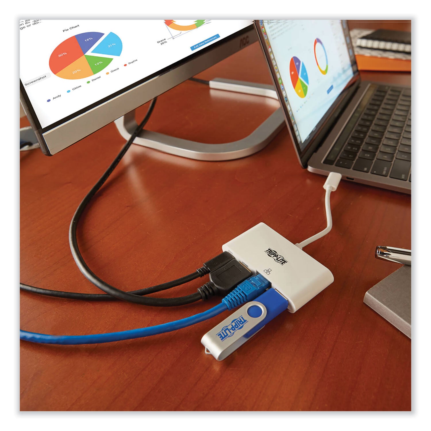 Tripp Lite by Eaton 4k Dock With Charging And Ethernet, Usb C/4k Hdmi/usb A/pd Charging, White