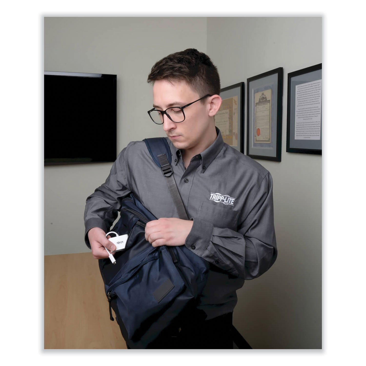 Tripp Lite by Eaton USB 3.1 Gen 1 USB-C to HDMI 4K Adapter, USB-A/USB-C PD Charging Ports, 3", White