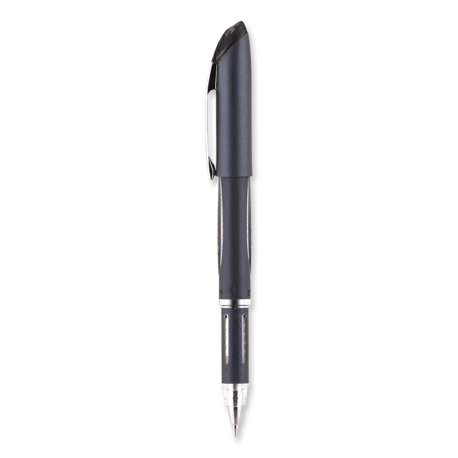 uniball® Jetstream Hybrid Gel Pen, Stick, Fine 0.7 mm, Black Ink, Black/Silver Barrel
