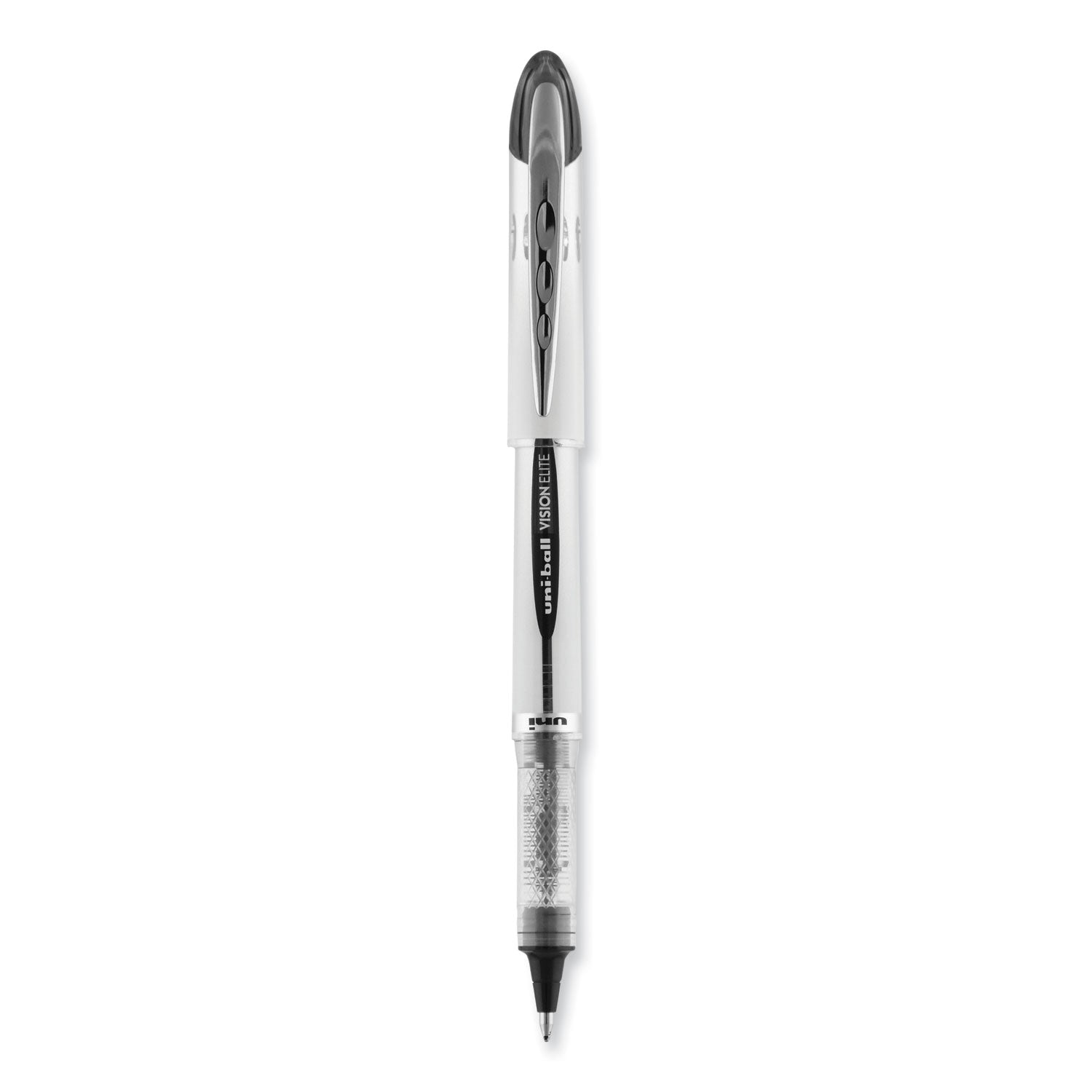 VISION ELITE Hybrid Gel Pen, Stick, Bold 0.8 mm, Black Ink, White/Black/Clear Barrel