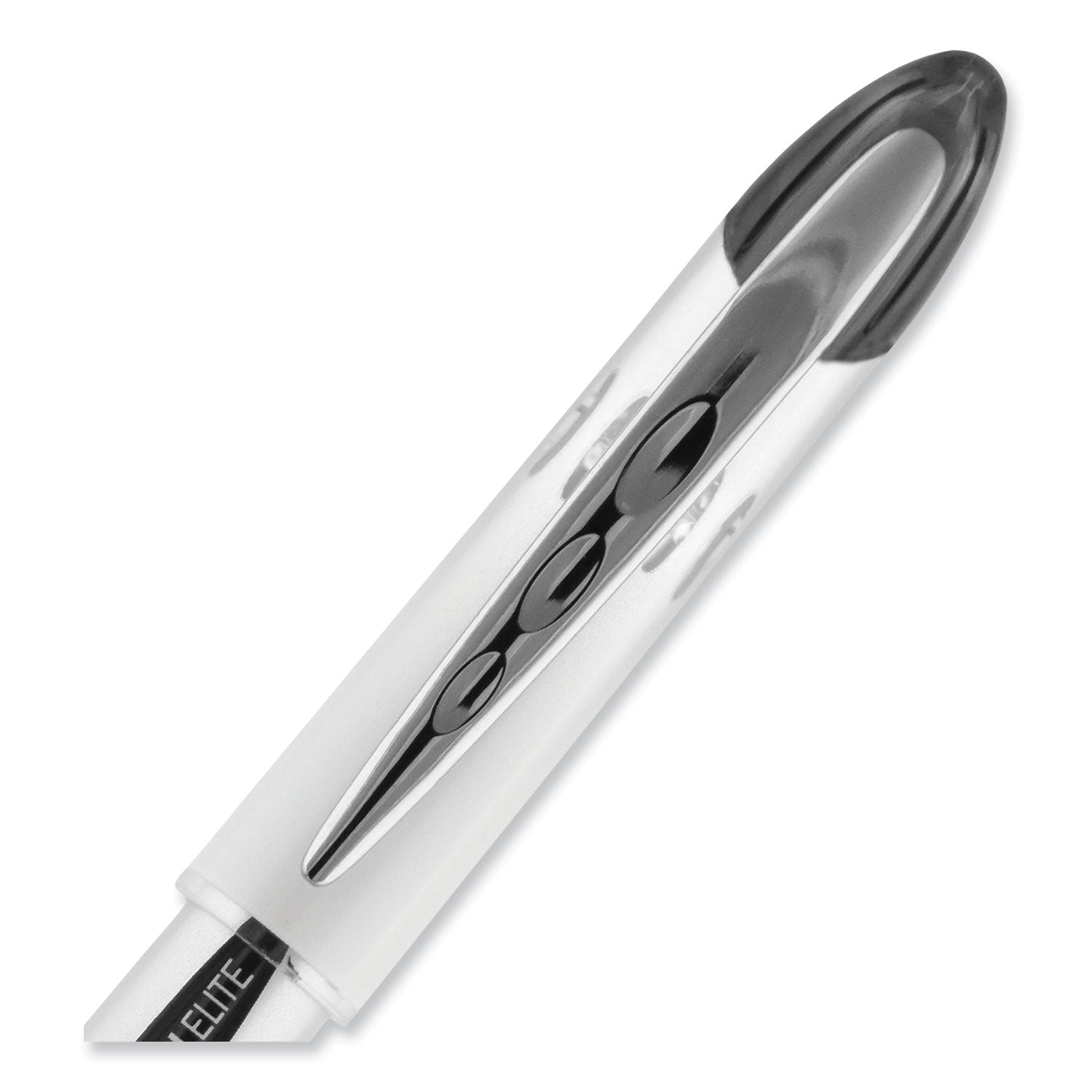 uniball® VISION ELITE Hybrid Gel Pen, Stick, Bold 0.8 mm, Black Ink, White/Black/Clear Barrel