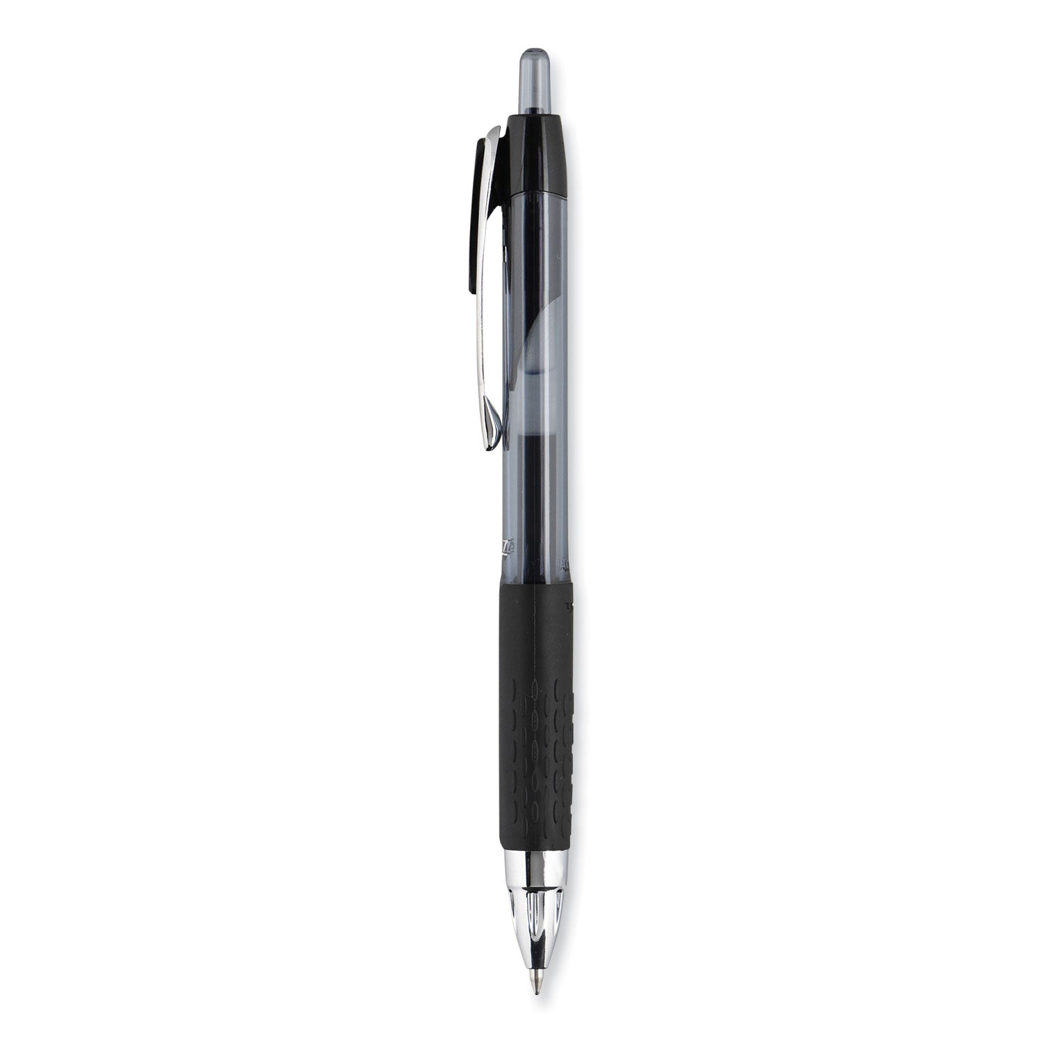 uniball® Signo 207 Gel Pen, Retractable, Fine 0.5 mm, Black Ink, Smoke/Black Barrel, Dozen