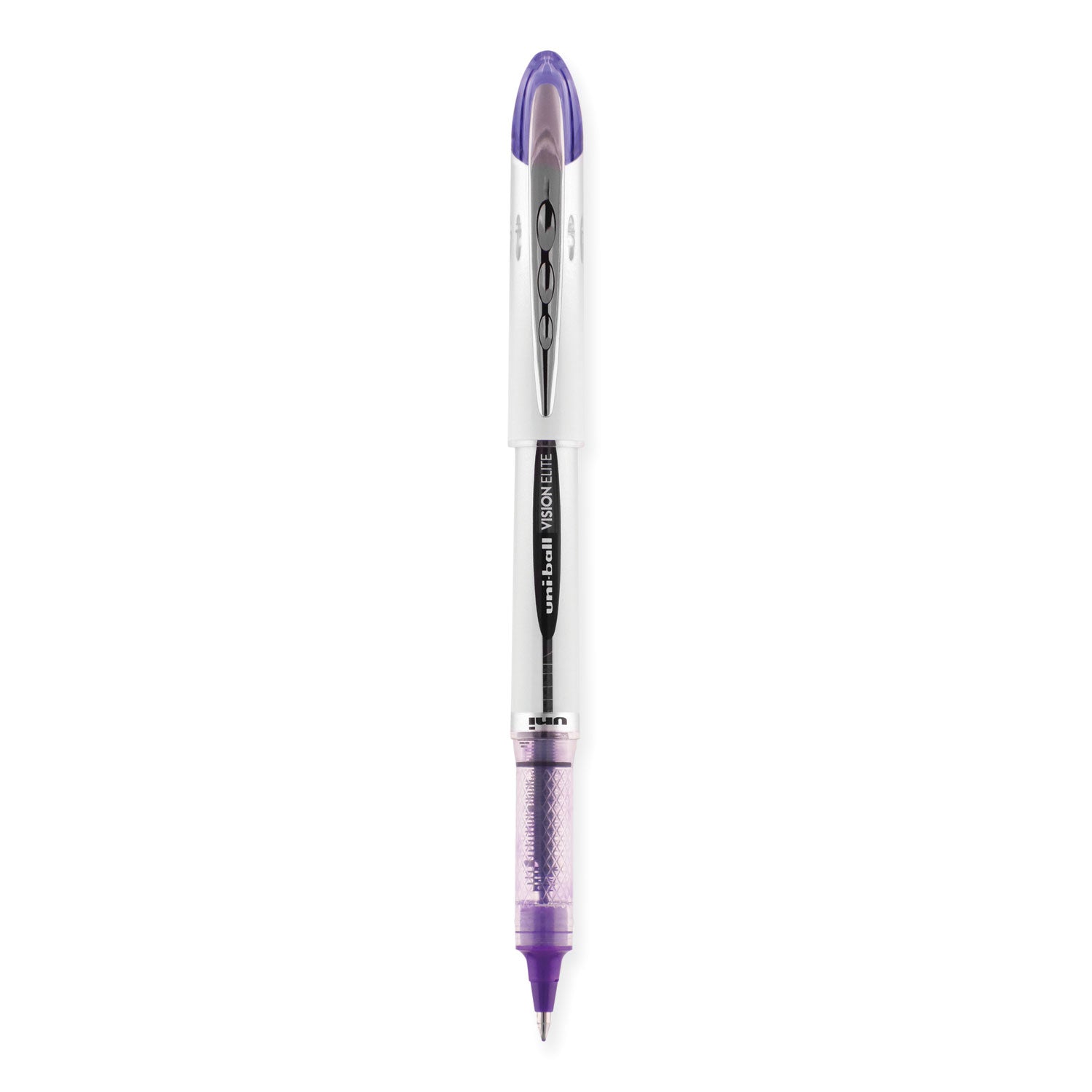 uniball® VISION ELITE Hybrid Gel Pen, Stick, Bold 0.8 mm, Violet Ink, White/Violet/Clear Barrel
