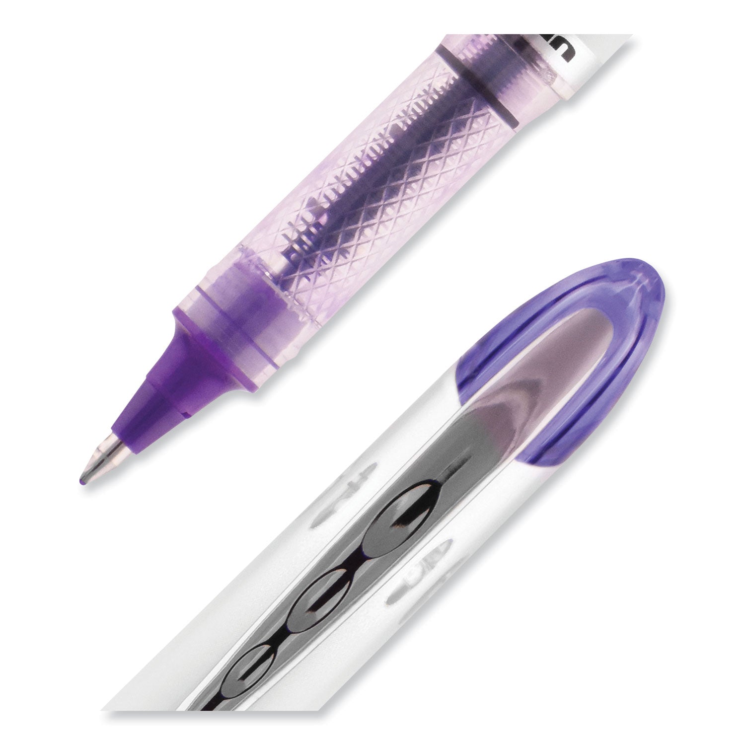 uniball® VISION ELITE Hybrid Gel Pen, Stick, Bold 0.8 mm, Violet Ink, White/Violet/Clear Barrel